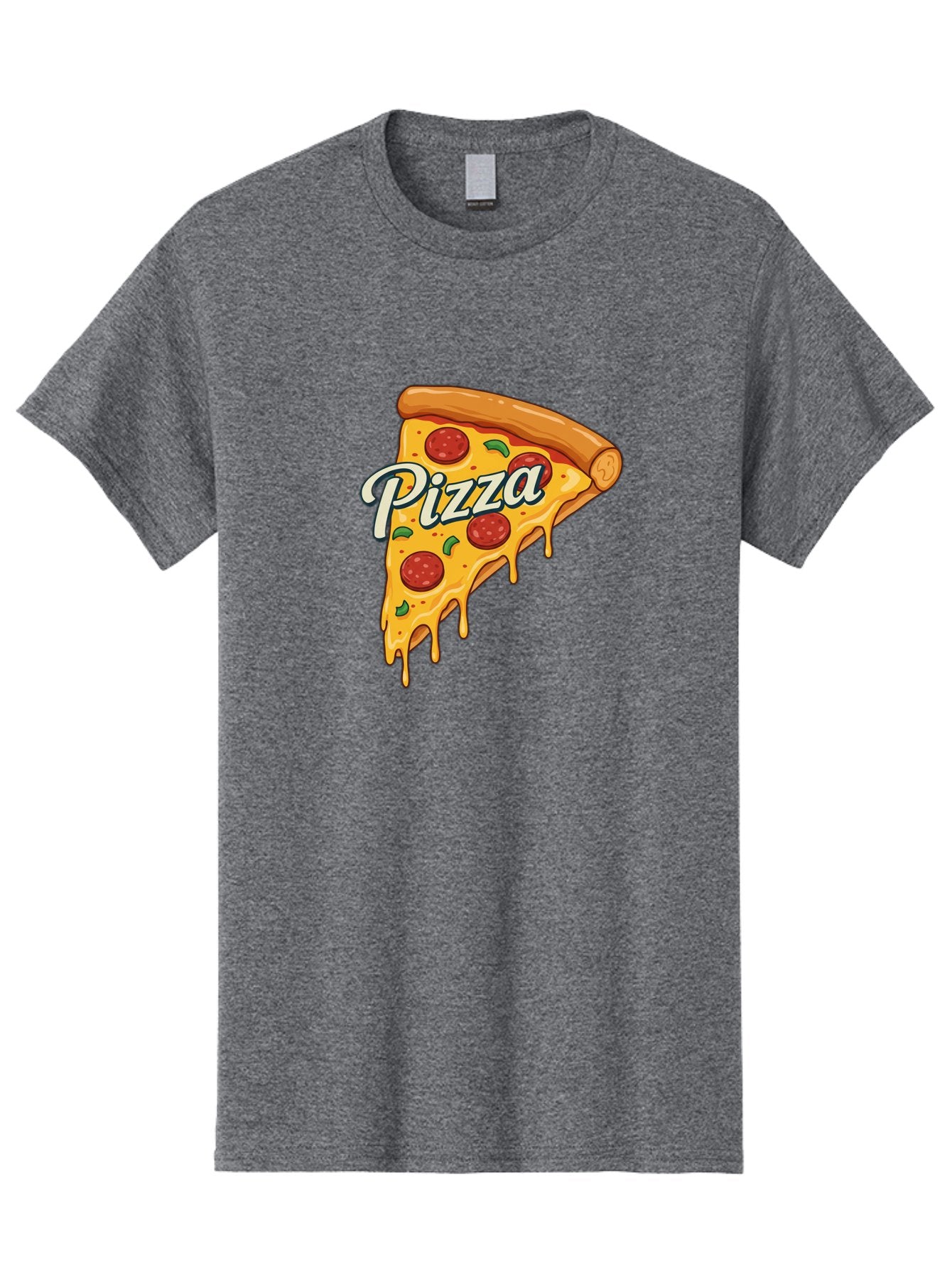 Pizza Men'S Graphic Tee, 100% Cotton, Comfortable Casual Summer Wear, Machine Washable, Cheesy Pizza Slice, Pepperoni Pizza, Melted Cheese, Green Peppers, Pizza Toppings, Italian Food, Delicious Pizza Bac320 12
