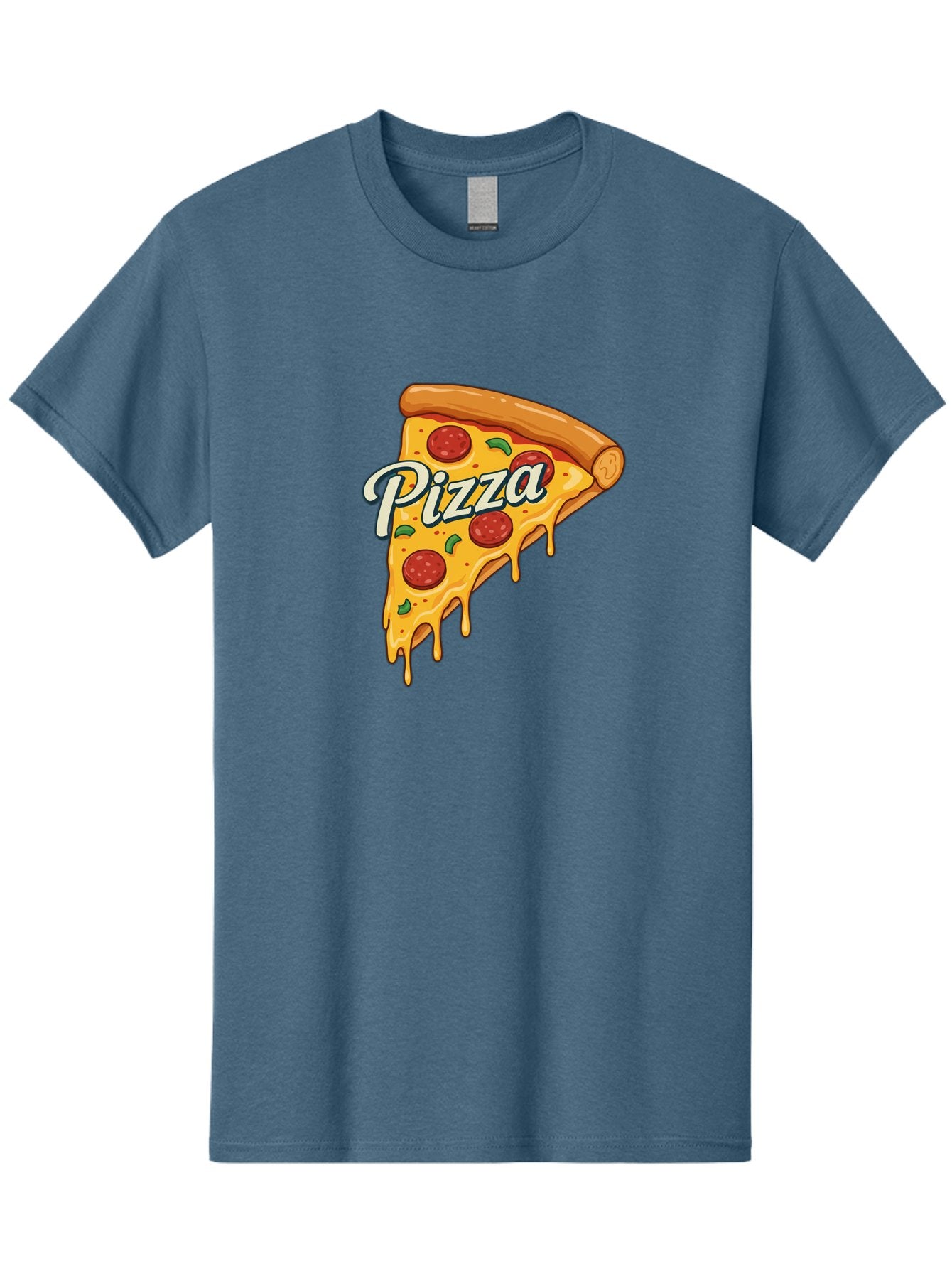 Pizza Men'S Graphic Tee, 100% Cotton, Comfortable Casual Summer Wear, Machine Washable, Cheesy Pizza Slice, Pepperoni Pizza, Melted Cheese, Green Peppers, Pizza Toppings, Italian Food, Delicious Pizza Bac320 7