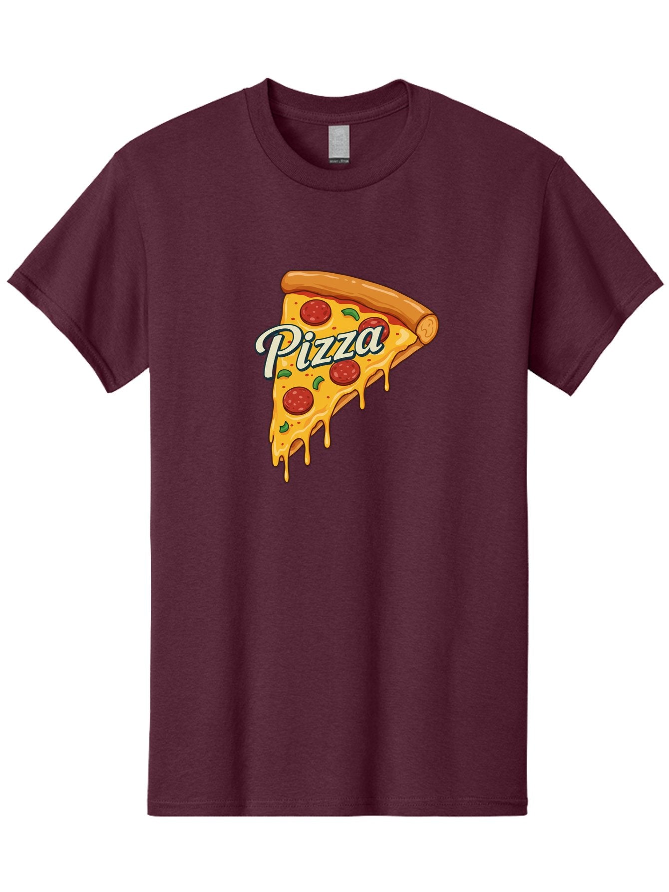 Pizza Men'S Graphic Tee, 100% Cotton, Comfortable Casual Summer Wear, Machine Washable, Cheesy Pizza Slice, Pepperoni Pizza, Melted Cheese, Green Peppers, Pizza Toppings, Italian Food, Delicious Pizza Bac320 9