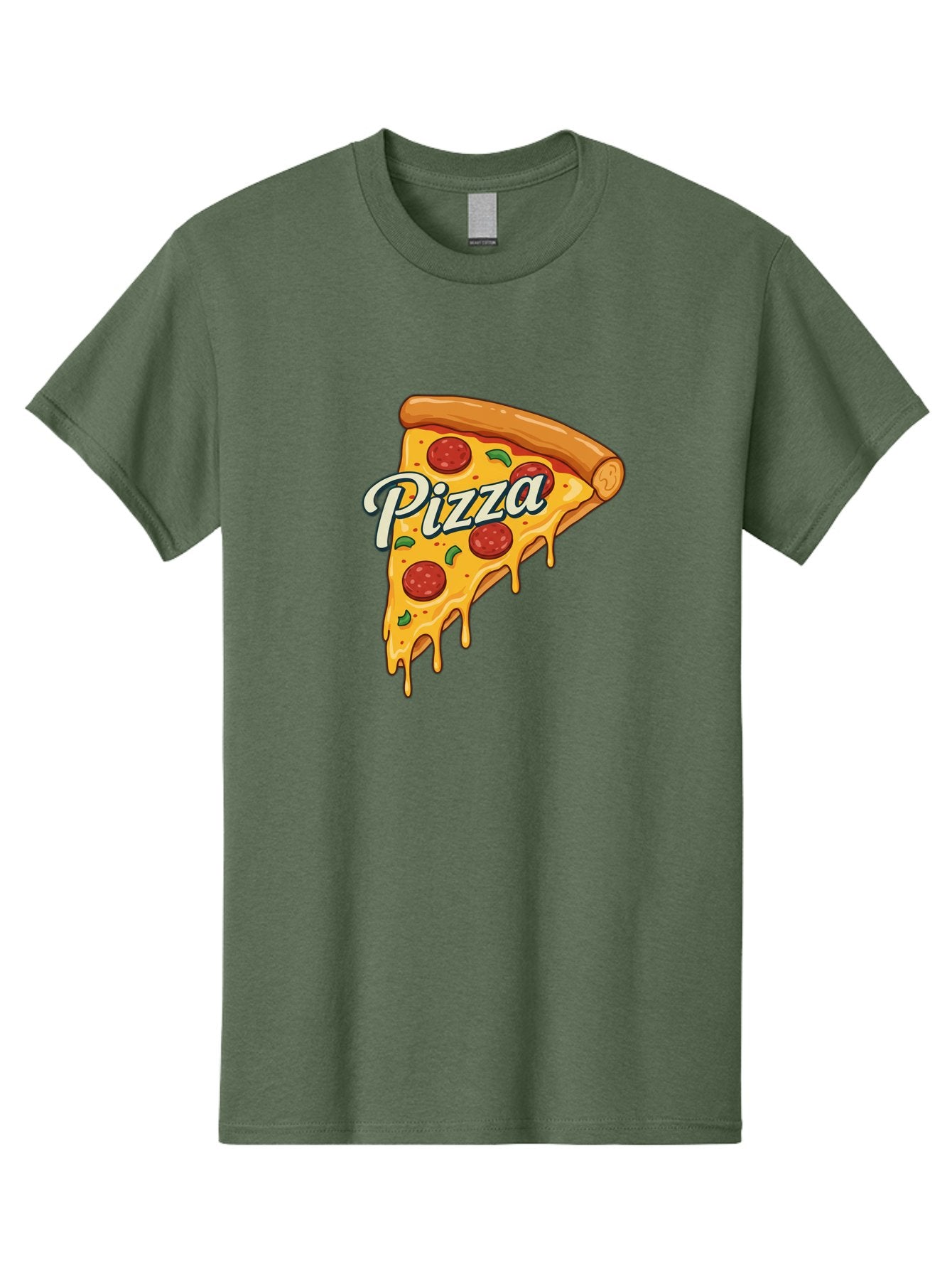 Pizza Men'S Graphic Tee, 100% Cotton, Comfortable Casual Summer Wear, Machine Washable, Cheesy Pizza Slice, Pepperoni Pizza, Melted Cheese, Green Peppers, Pizza Toppings, Italian Food, Delicious Pizza Bac320 10
