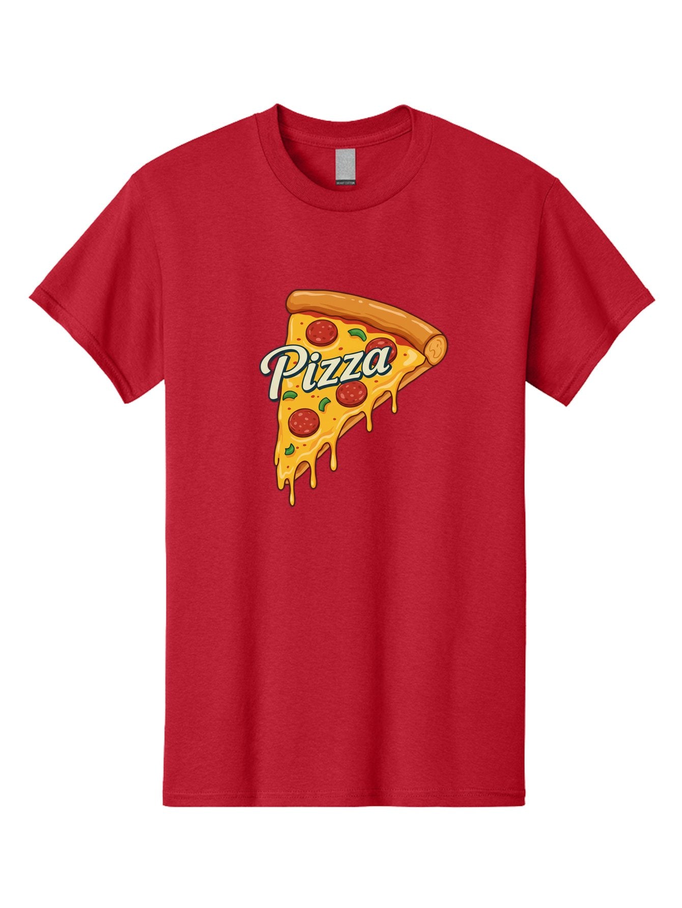 Pizza Men'S Graphic Tee, 100% Cotton, Comfortable Casual Summer Wear, Machine Washable, Cheesy Pizza Slice, Pepperoni Pizza, Melted Cheese, Green Peppers, Pizza Toppings, Italian Food, Delicious Pizza Bac320 14