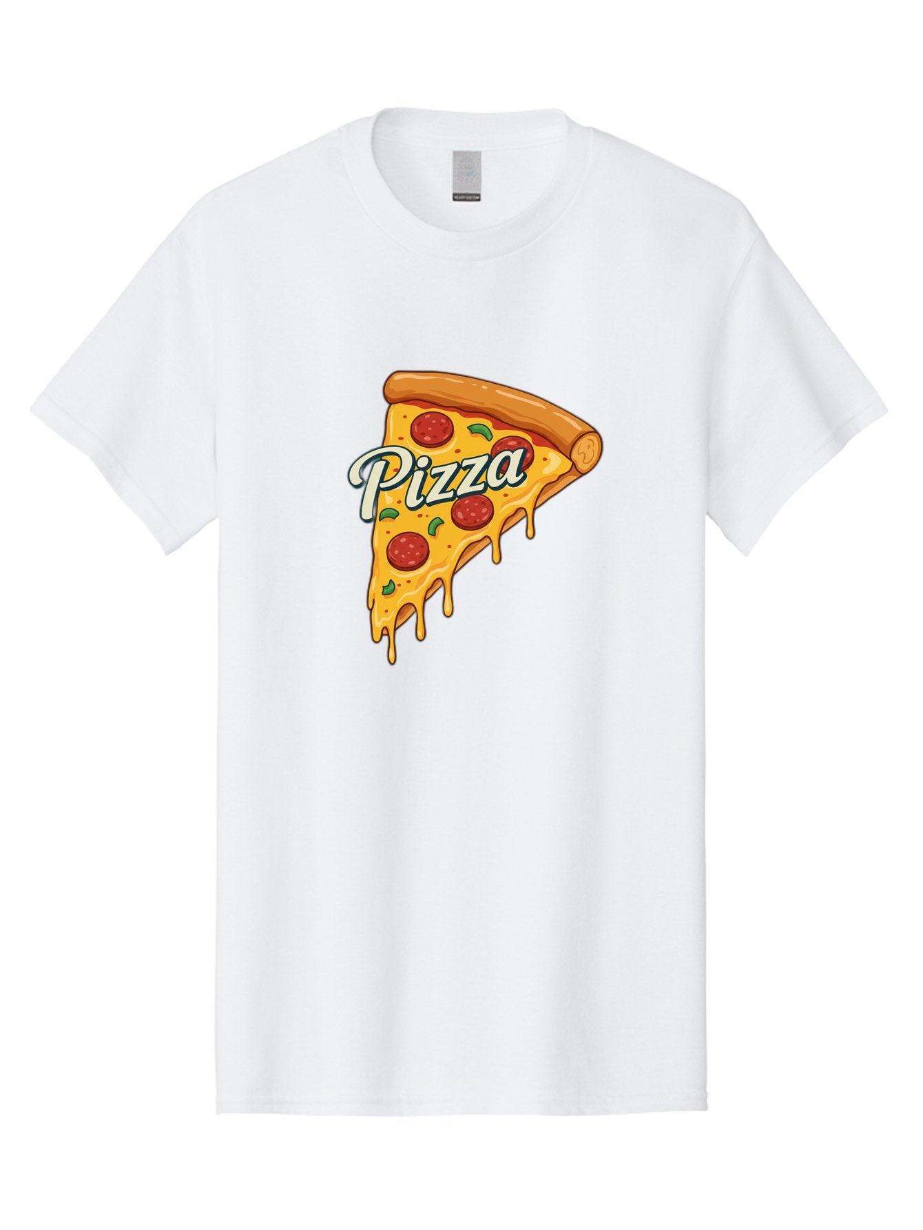 Pizza Men'S Graphic Tee, 100% Cotton, Comfortable Casual Summer Wear, Machine Washable, Cheesy Pizza Slice, Pepperoni Pizza, Melted Cheese, Green Peppers, Pizza Toppings, Italian Food, Delicious Pizza Bac320 11