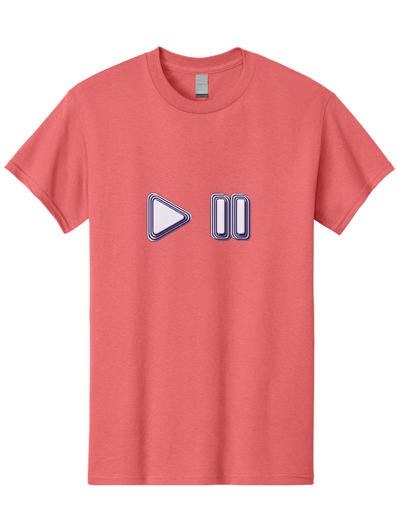 Play-And-Pause Men'S Graphic Tee, 100% Cotton, Comfortable Casual Summer Wear, Machine Washable, Play Button, Pause Button, Media Controls, Video Controls, Music Controls, User Interface, Ui Elements, Control Icons Bac322 13
