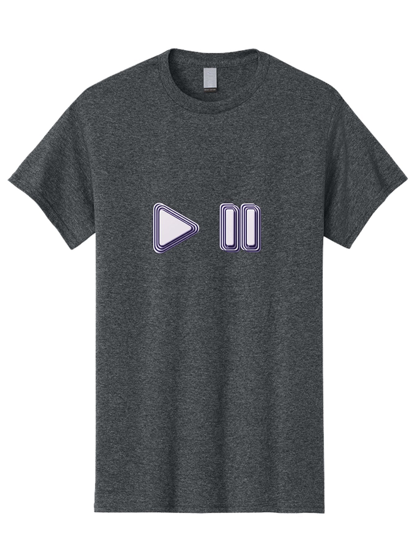 Play-And-Pause Men'S Graphic Tee, 100% Cotton, Comfortable Casual Summer Wear, Machine Washable, Play Button, Pause Button, Media Controls, Video Controls, Music Controls, User Interface, Ui Elements, Control Icons Bac322 11