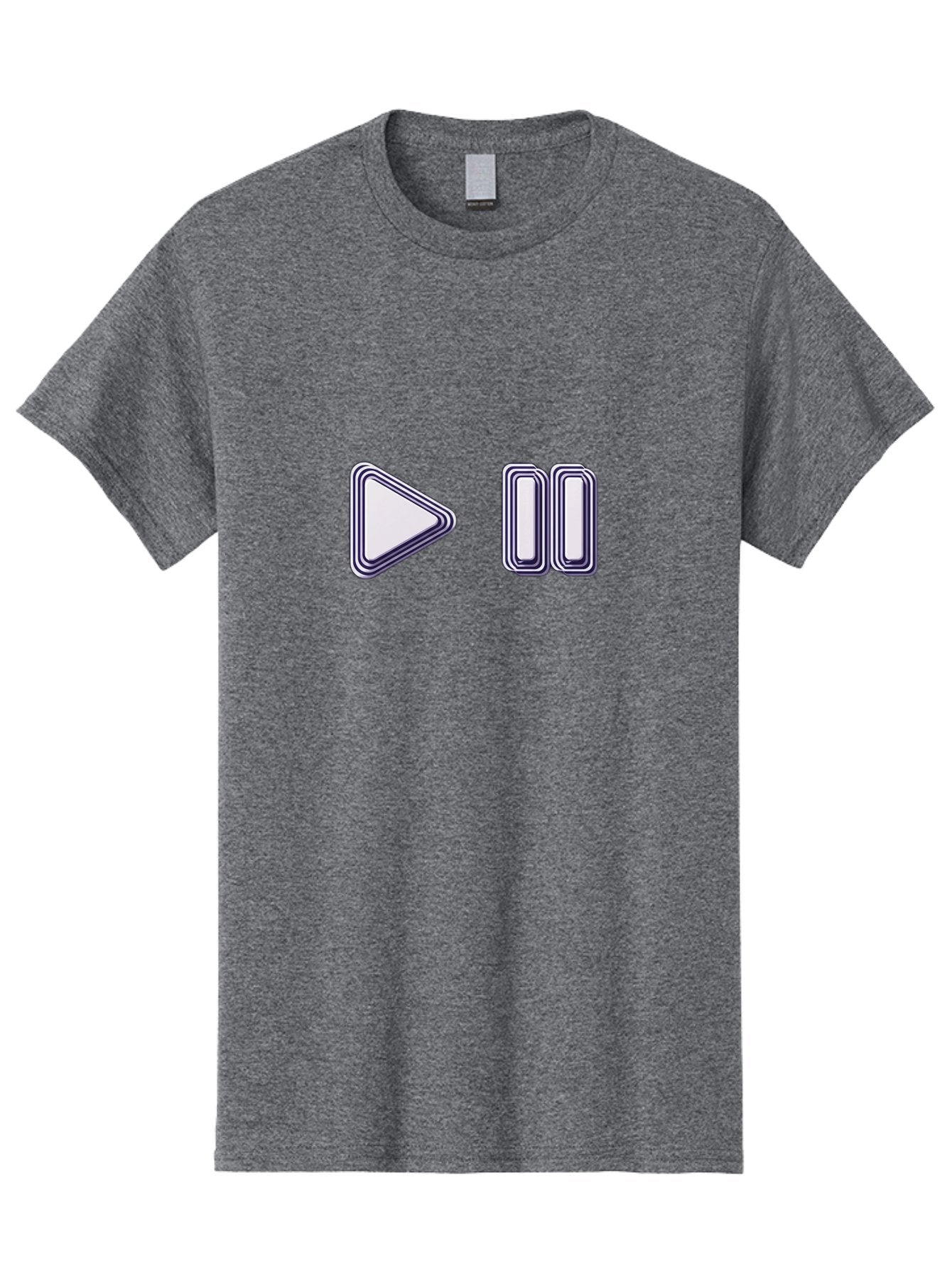 Play-And-Pause Men'S Graphic Tee, 100% Cotton, Comfortable Casual Summer Wear, Machine Washable, Play Button, Pause Button, Media Controls, Video Controls, Music Controls, User Interface, Ui Elements, Control Icons Bac322 4