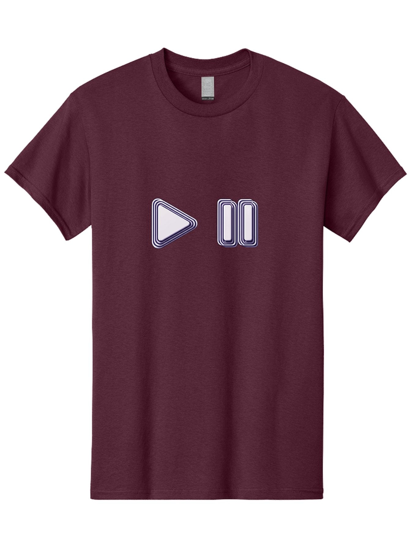 Play-And-Pause Men'S Graphic Tee, 100% Cotton, Comfortable Casual Summer Wear, Machine Washable, Play Button, Pause Button, Media Controls, Video Controls, Music Controls, User Interface, Ui Elements, Control Icons Bac322 8