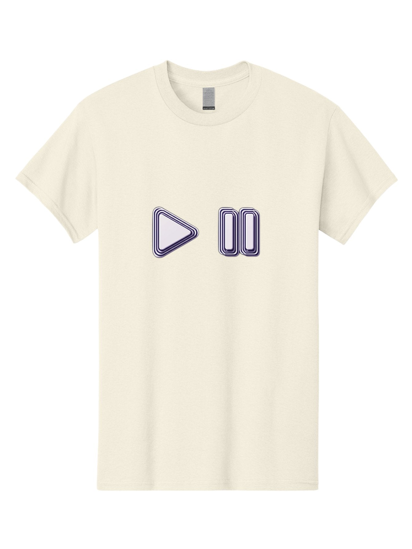 Play-And-Pause Men'S Graphic Tee, 100% Cotton, Comfortable Casual Summer Wear, Machine Washable, Play Button, Pause Button, Media Controls, Video Controls, Music Controls, User Interface, Ui Elements, Control Icons Bac322
