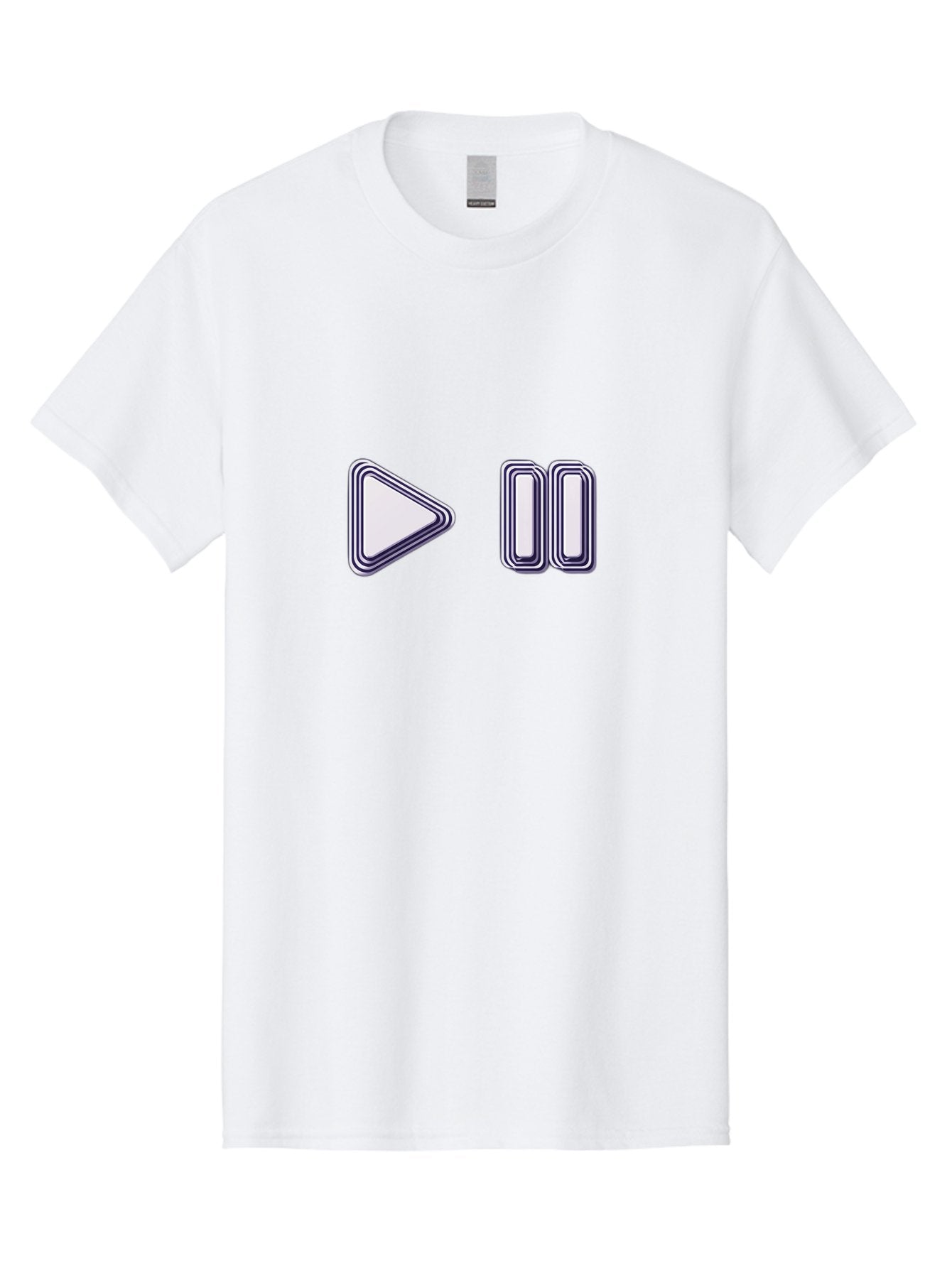 Play-And-Pause Men'S Graphic Tee, 100% Cotton, Comfortable Casual Summer Wear, Machine Washable, Play Button, Pause Button, Media Controls, Video Controls, Music Controls, User Interface, Ui Elements, Control Icons Bac322 15