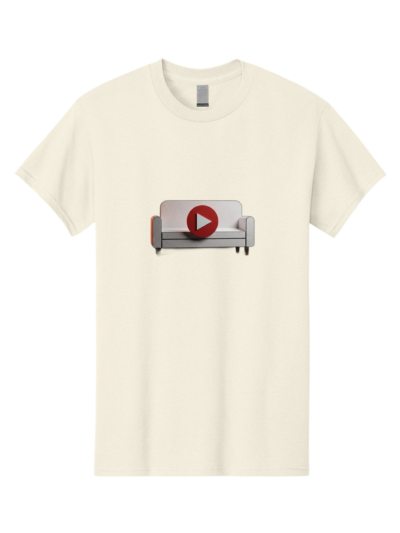Play-Button-On-Sofa Men'S Graphic Tee, 100% Cotton, Comfortable Casual Summer Wear, Machine Washable, Play Button On Couch, Video Play Icon, Sofa Furniture, 3D Illustration, Modern Interior Design, Home Decor, Digital Media, Entertainment, Bac328 10
