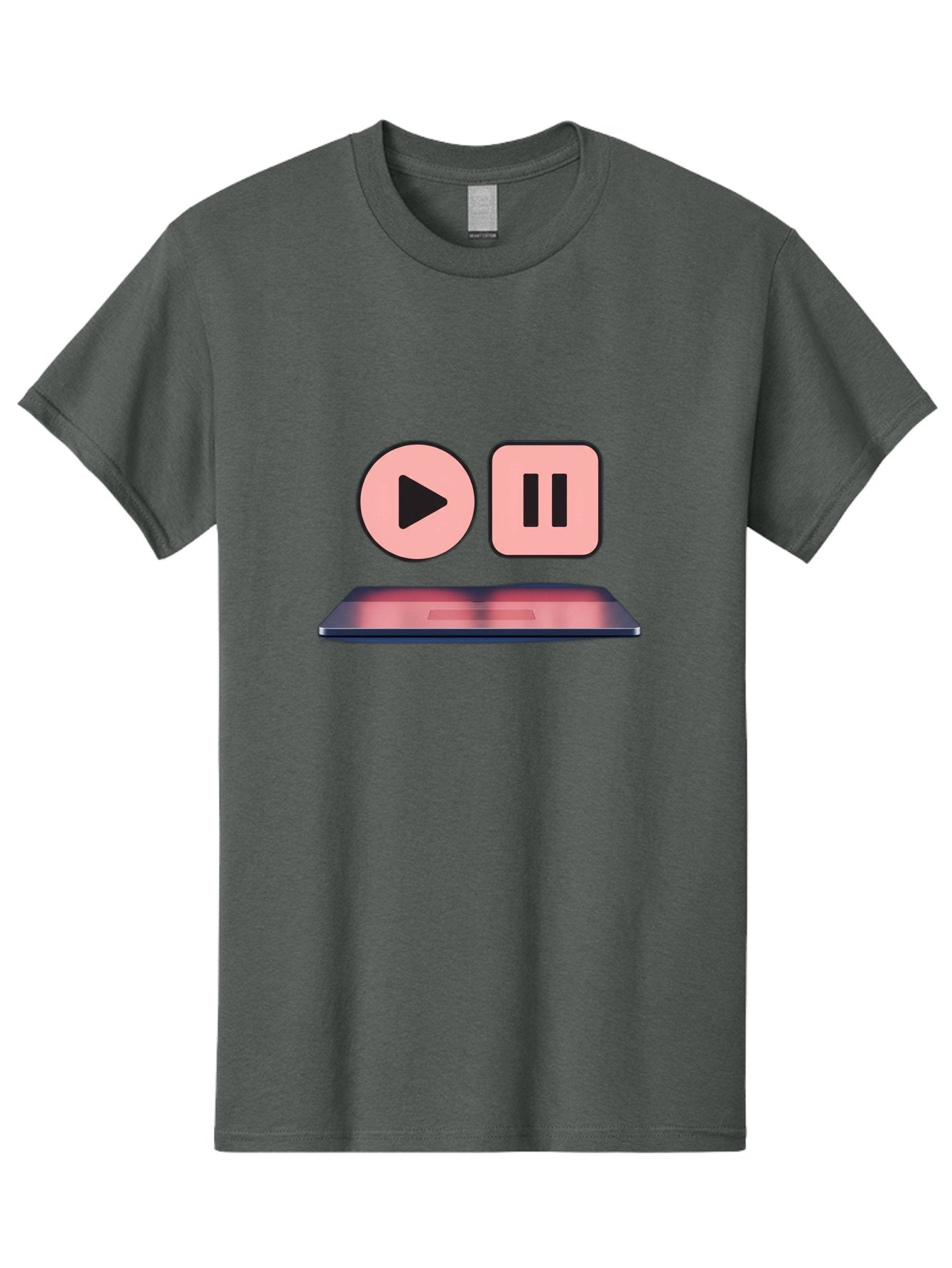 Play-Pause-1 Men'S Graphic Tee, 100% Cotton, Comfortable Casual Summer Wear, Machine Washable, Play Button, Pause Button, Media Controls, Video Player, Music Playback, Control Icons, Playback Controls, User Interface Bac332 14