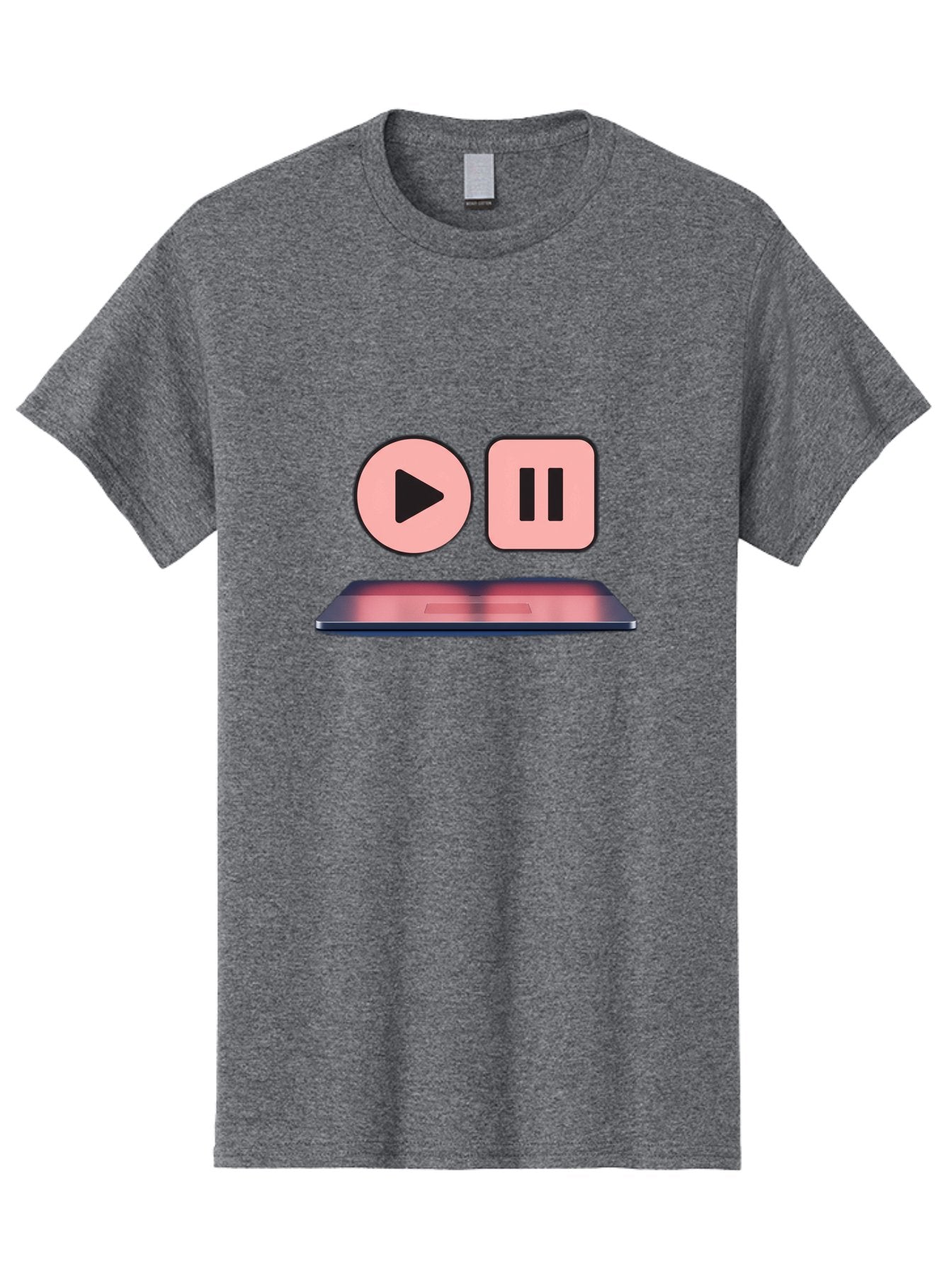 Play-Pause-1 Men'S Graphic Tee, 100% Cotton, Comfortable Casual Summer Wear, Machine Washable, Play Button, Pause Button, Media Controls, Video Player, Music Playback, Control Icons, Playback Controls, User Interface Bac332 13