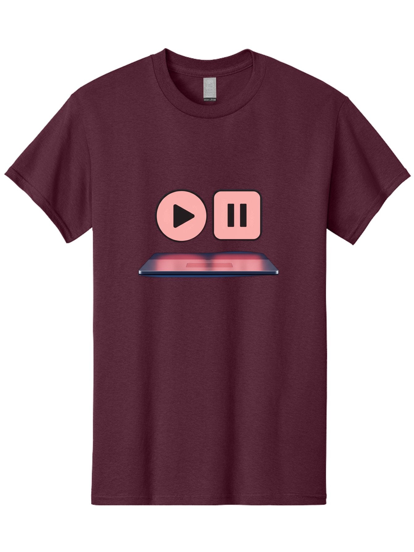 Play-Pause-1 Men'S Graphic Tee, 100% Cotton, Comfortable Casual Summer Wear, Machine Washable, Play Button, Pause Button, Media Controls, Video Player, Music Playback, Control Icons, Playback Controls, User Interface Bac332 15