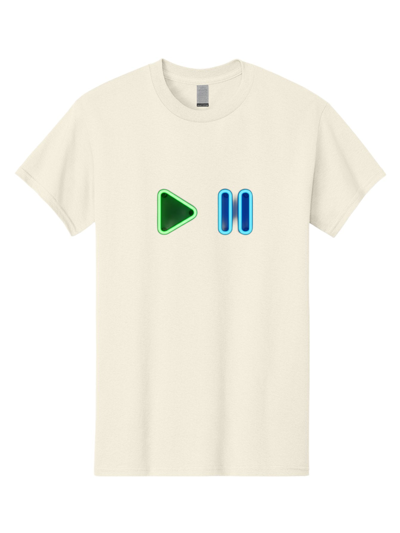 Play-Pause-Buttons Men'S Graphic Tee, 100% Cotton, Comfortable Casual Summer Wear, Machine Washable, Media Controls, Play Button, Pause Button, Video Player, Music Controls, Interface Elements, User Interface Bac333 6