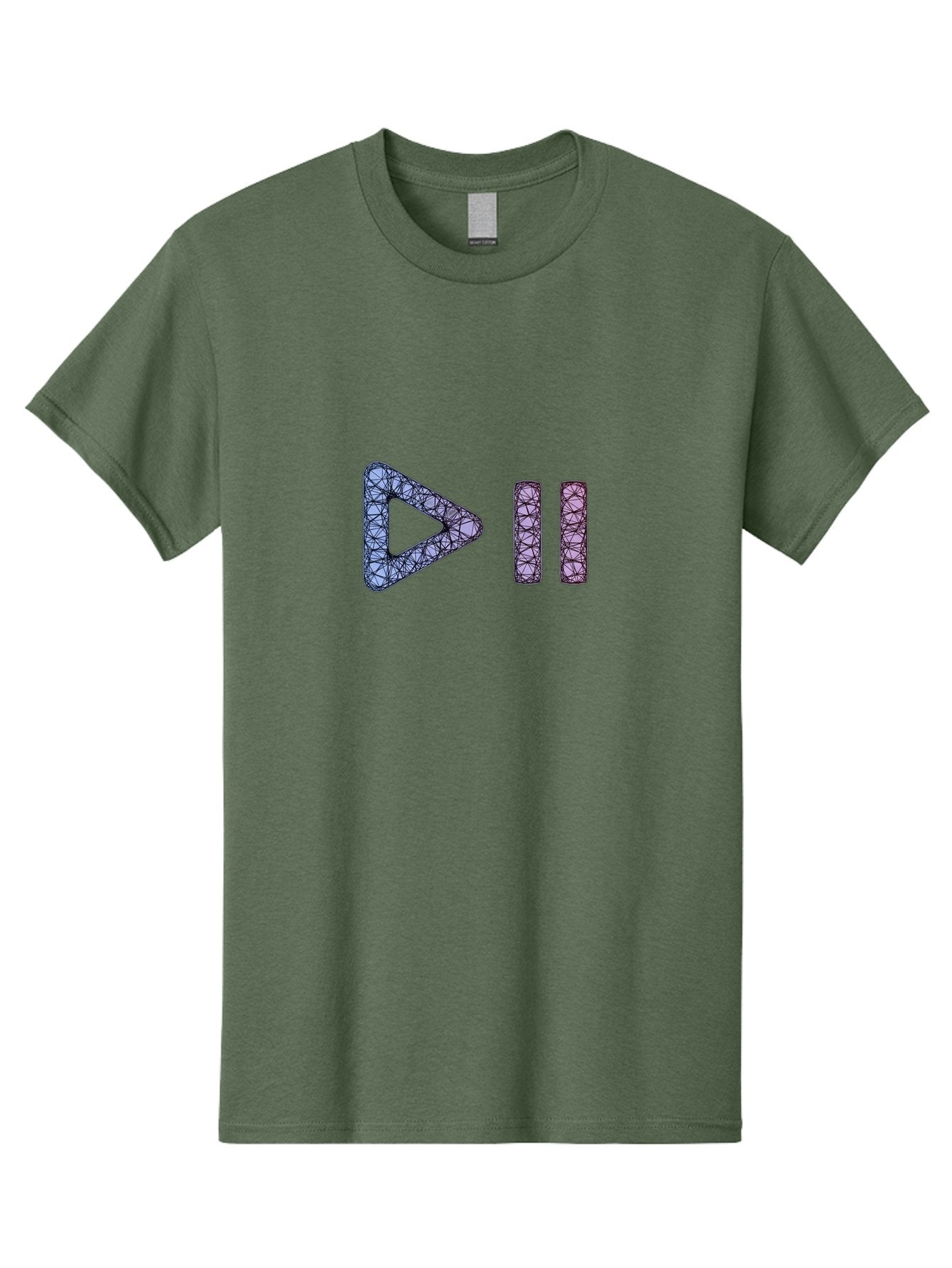 Play-Pause-Symbols Men'S Graphic Tee, 100% Cotton, Comfortable Casual Summer Wear, Machine Washable, Play And Pause Button, Media Controls, Music Control, Multimedia Icons, Abstract Geometric Pattern, Purple And Black Design, Digital Art, Bac334 11