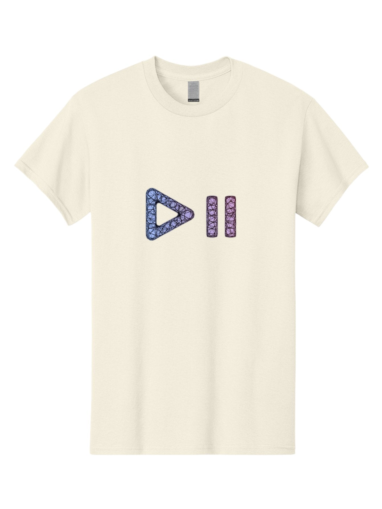Play-Pause-Symbols Men'S Graphic Tee, 100% Cotton, Comfortable Casual Summer Wear, Machine Washable, Play And Pause Button, Media Controls, Music Control, Multimedia Icons, Abstract Geometric Pattern, Purple And Black Design, Digital Art, Bac334 7