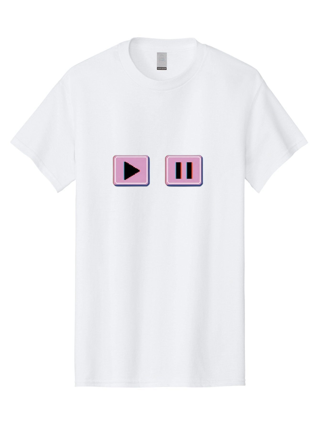Play-Pause Men'S Graphic Tee, 100% Cotton, Comfortable Casual Summer Wear, Machine Washable, Play Button, Pause Button, Media Controls, Video Player, Music Controls, User Interface, Ui Elements, Digital Graphics Bac335 12