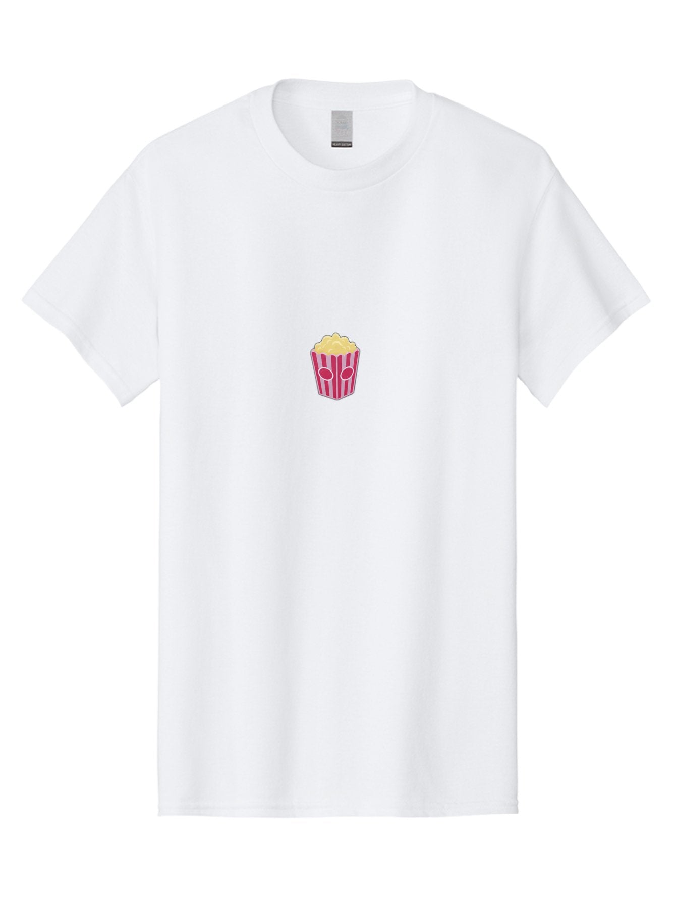 Popcorn-Bucket Men'S Graphic Tee, 100% Cotton, Comfortable Casual Summer Wear, Machine Washable, Popcorn Bucket, Striped Design, Snack Time, Movie Night, Tasty Treats, Yellow Popcorn, Pink Bucket, Cartoon Illustration, Food Graphics, Bac338 13