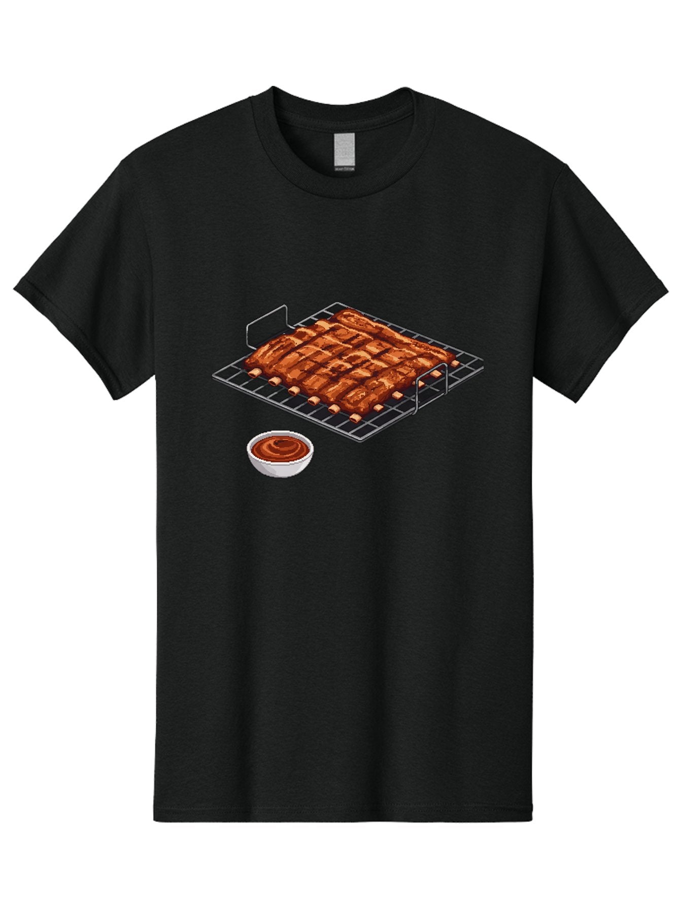 Pork-Ribs-On-Grill Men'S Graphic Tee, 100% Cotton, Comfortable Casual Summer Wear, Machine Washable, Barbecue Ribs, Grilled Pork, Barbecue Sauce, Bbq Ribs, Meat On The Grill, Delicious Food, Barbecue Style, Grilled Meat Bac340 3