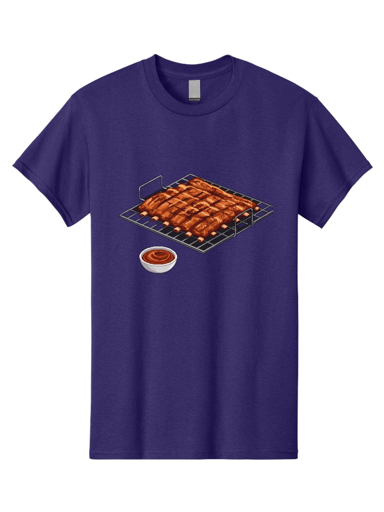 Pork-Ribs-On-Grill Men'S Graphic Tee, 100% Cotton, Comfortable Casual Summer Wear, Machine Washable, Barbecue Ribs, Grilled Pork, Barbecue Sauce, Bbq Ribs, Meat On The Grill, Delicious Food, Barbecue Style, Grilled Meat Bac340 13