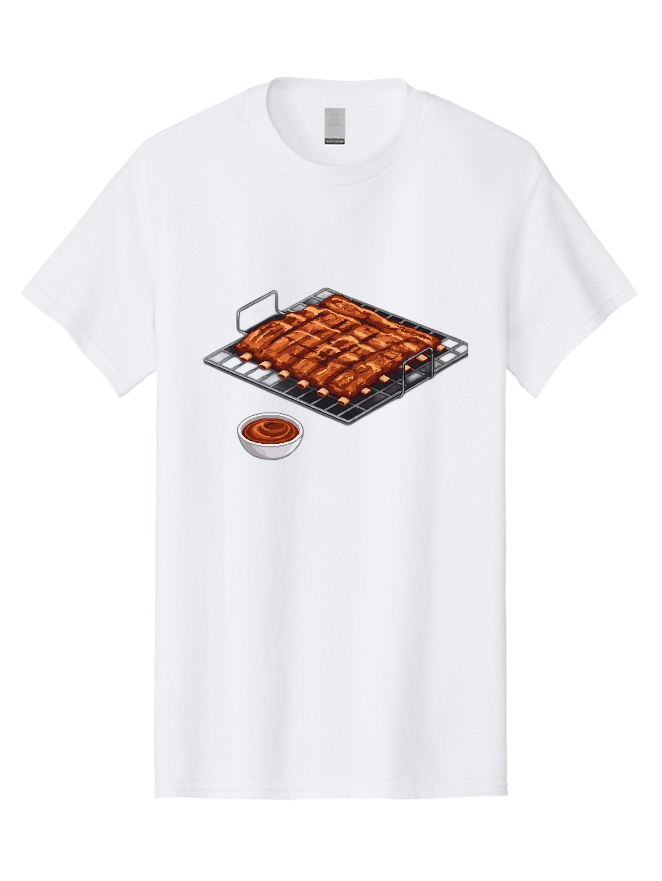 Pork-Ribs-On-Grill Men'S Graphic Tee, 100% Cotton, Comfortable Casual Summer Wear, Machine Washable, Barbecue Ribs, Grilled Pork, Barbecue Sauce, Bbq Ribs, Meat On The Grill, Delicious Food, Barbecue Style, Grilled Meat Bac340 6