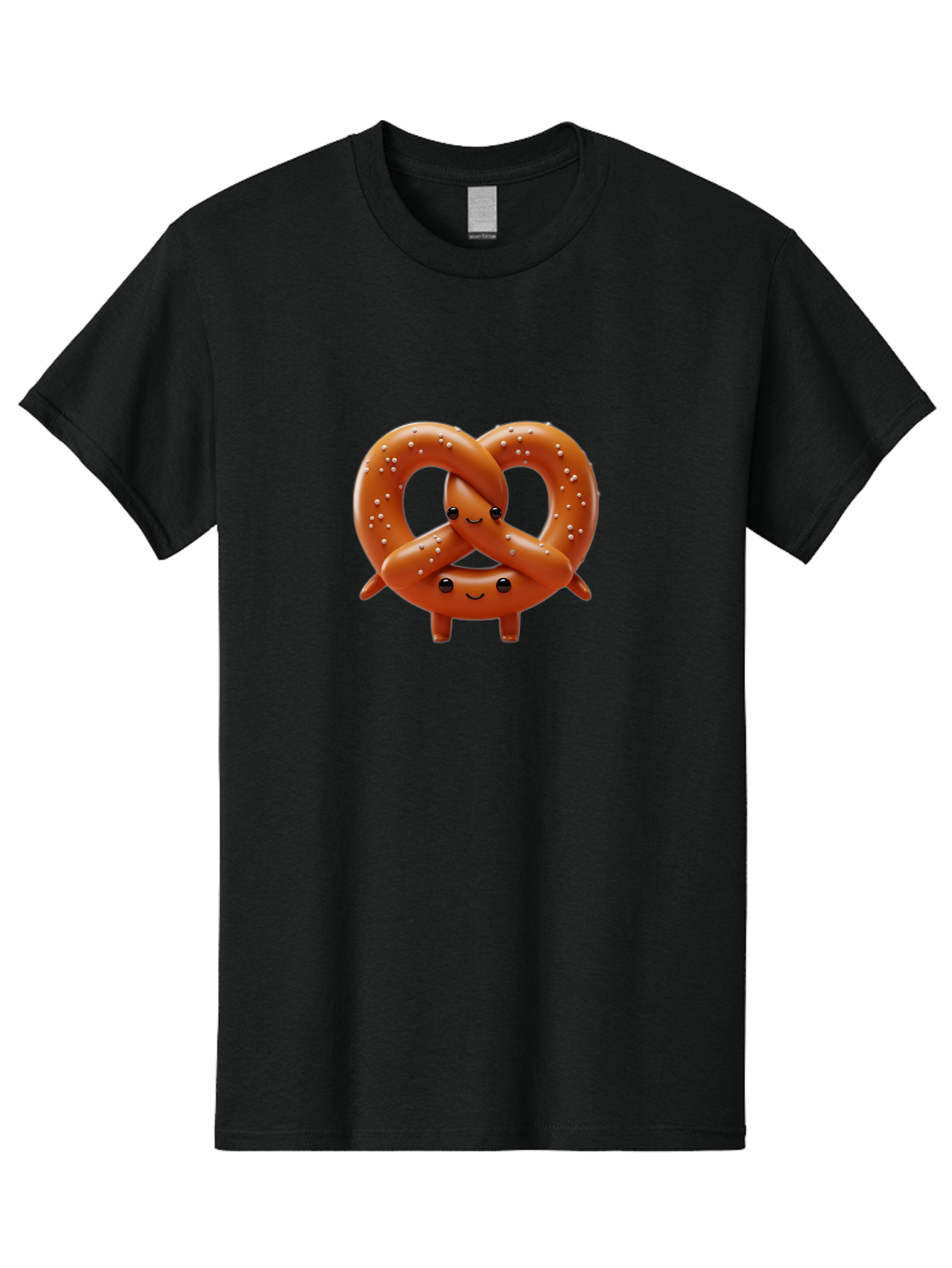 Pretzel-Friends Men'S Graphic Tee, 100% Cotton, Comfortable Casual Summer Wear, Machine Washable, Cute Cartoon Pretzels, Hugging Pretzel Friends, Salted Pretzels, Smiling Pretzels, Adorable Pretzel Characters, Pretzel Love, Baked Goods, Bac341 3