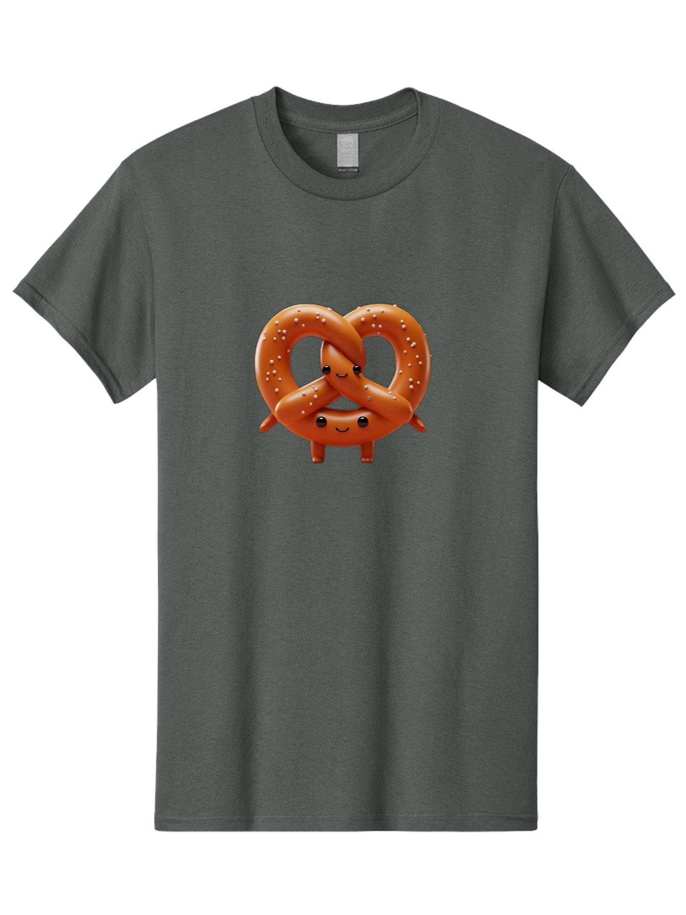 Pretzel-Friends Men'S Graphic Tee, 100% Cotton, Comfortable Casual Summer Wear, Machine Washable, Cute Cartoon Pretzels, Hugging Pretzel Friends, Salted Pretzels, Smiling Pretzels, Adorable Pretzel Characters, Pretzel Love, Baked Goods, Bac341