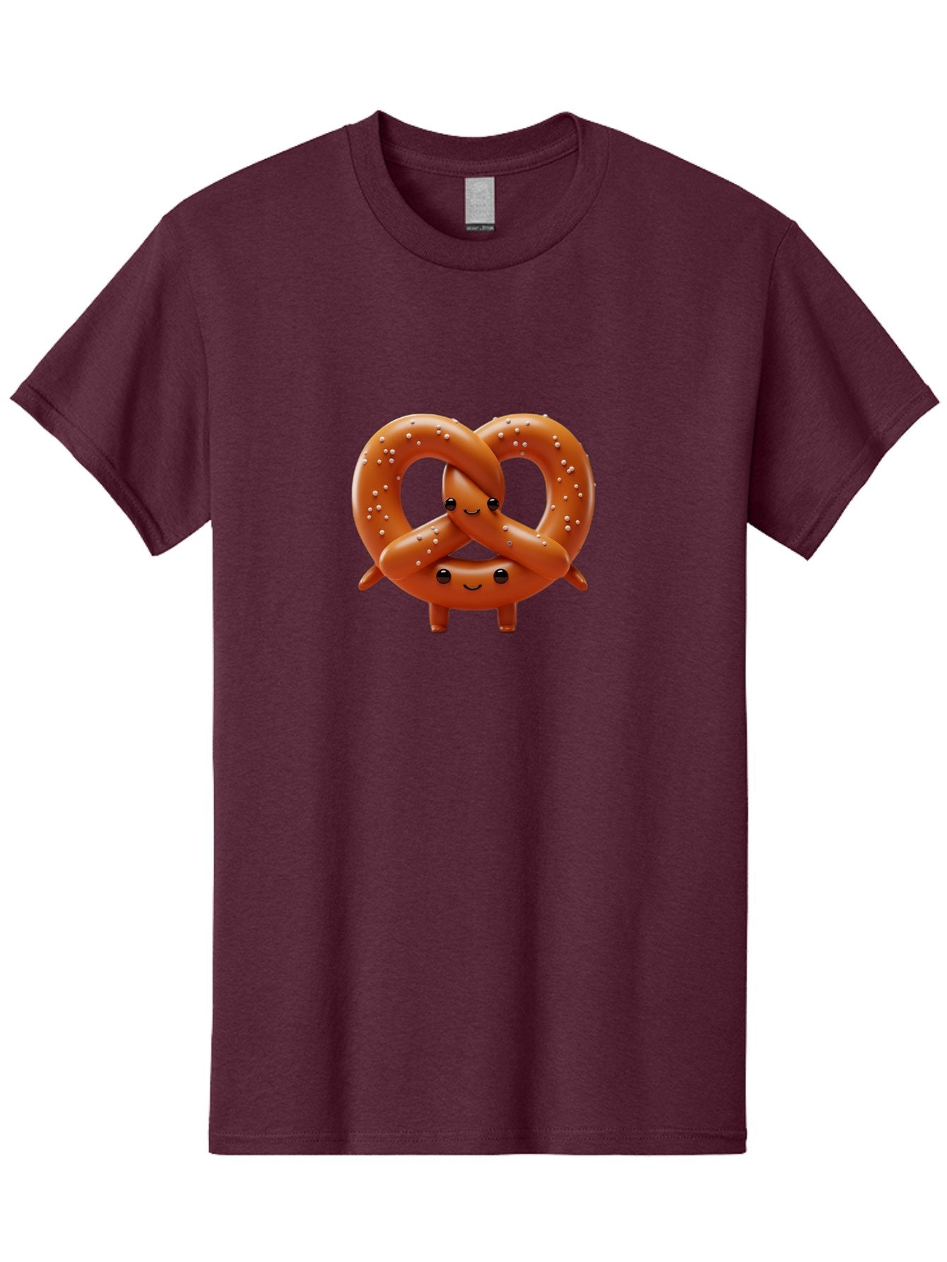 Pretzel-Friends Men'S Graphic Tee, 100% Cotton, Comfortable Casual Summer Wear, Machine Washable, Cute Cartoon Pretzels, Hugging Pretzel Friends, Salted Pretzels, Smiling Pretzels, Adorable Pretzel Characters, Pretzel Love, Baked Goods, Bac341 10