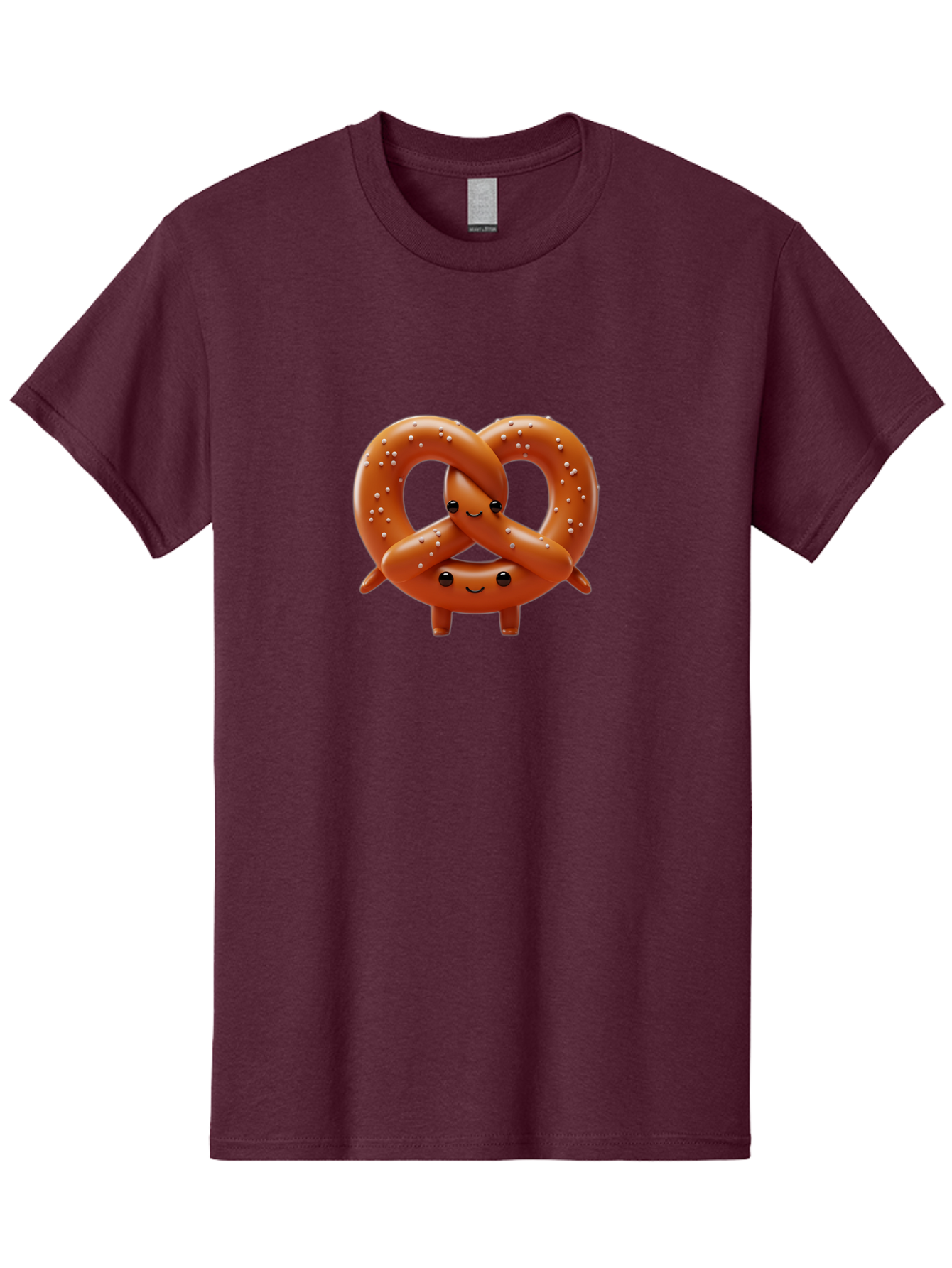 Pretzel-Friends Men'S Graphic Tee, 100% Cotton, Comfortable Casual Summer Wear, Machine Washable, Cute Cartoon Pretzels, Hugging Pretzel Friends, Salted Pretzels, Smiling Pretzels, Adorable Pretzel Characters, Pretzel Love, Baked Goods, Bac341 13