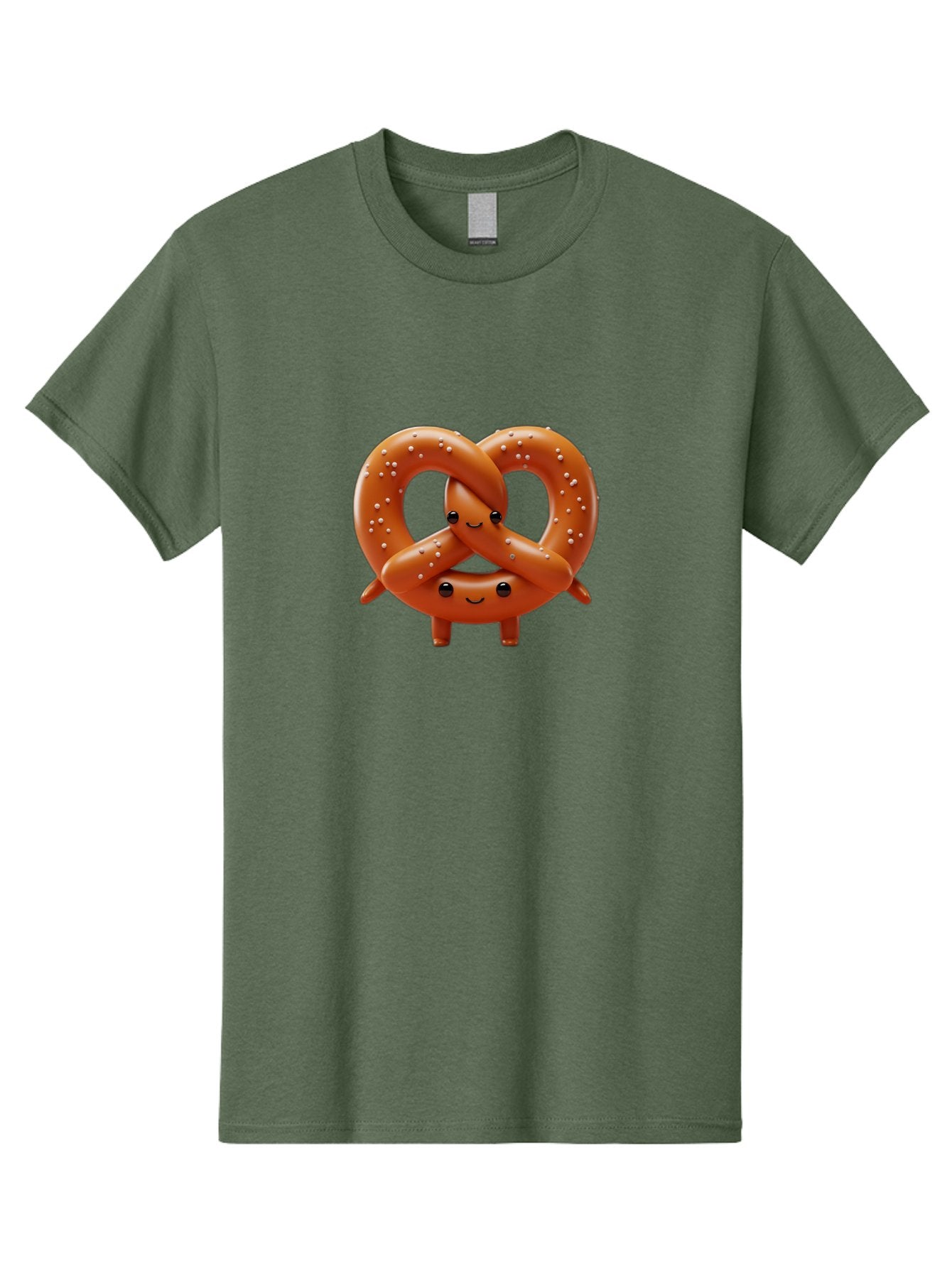 Pretzel-Friends Men'S Graphic Tee, 100% Cotton, Comfortable Casual Summer Wear, Machine Washable, Cute Cartoon Pretzels, Hugging Pretzel Friends, Salted Pretzels, Smiling Pretzels, Adorable Pretzel Characters, Pretzel Love, Baked Goods, Bac341 15