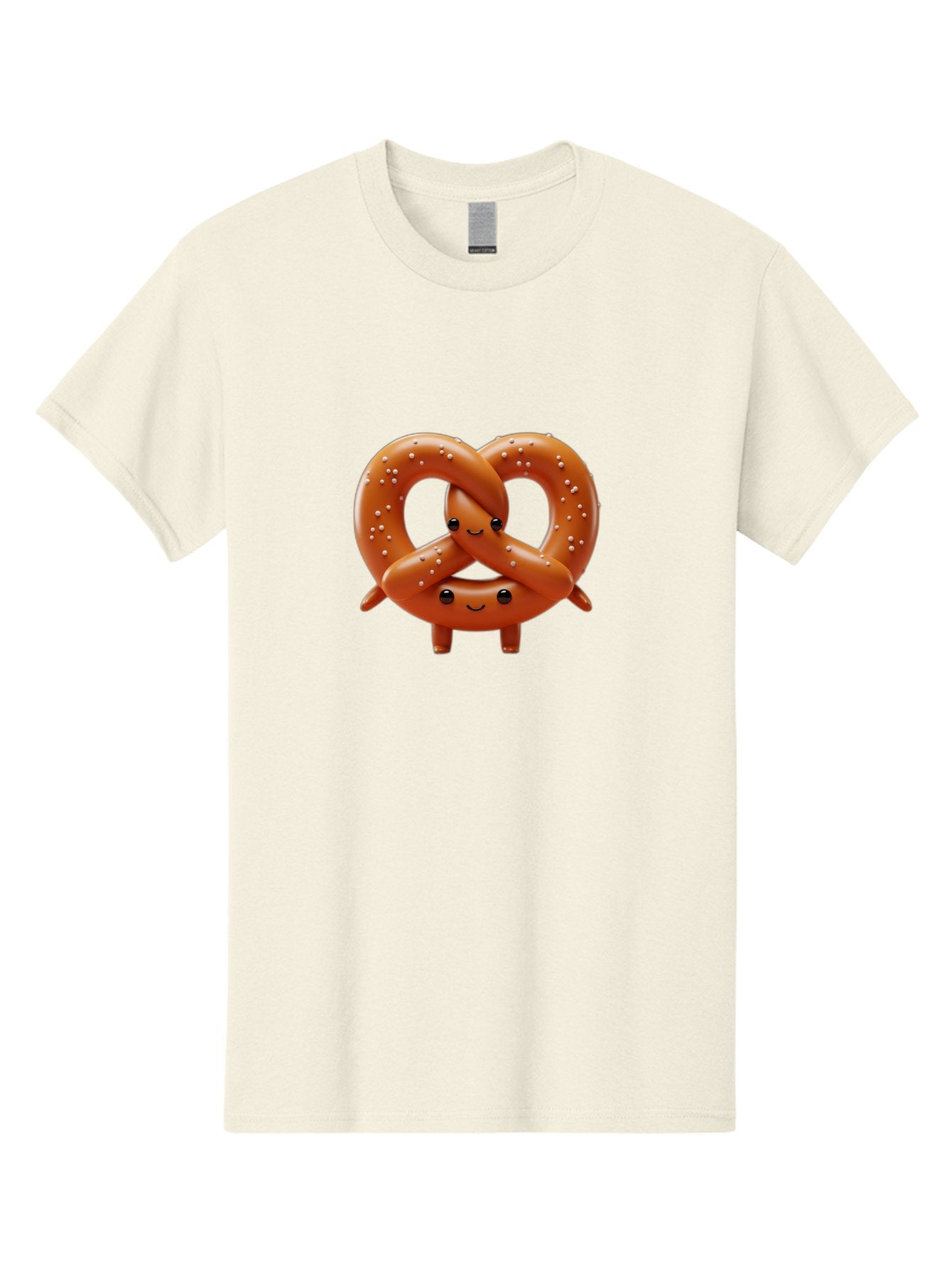 Pretzel-Friends Men'S Graphic Tee, 100% Cotton, Comfortable Casual Summer Wear, Machine Washable, Cute Cartoon Pretzels, Hugging Pretzel Friends, Salted Pretzels, Smiling Pretzels, Adorable Pretzel Characters, Pretzel Love, Baked Goods, Bac341 6