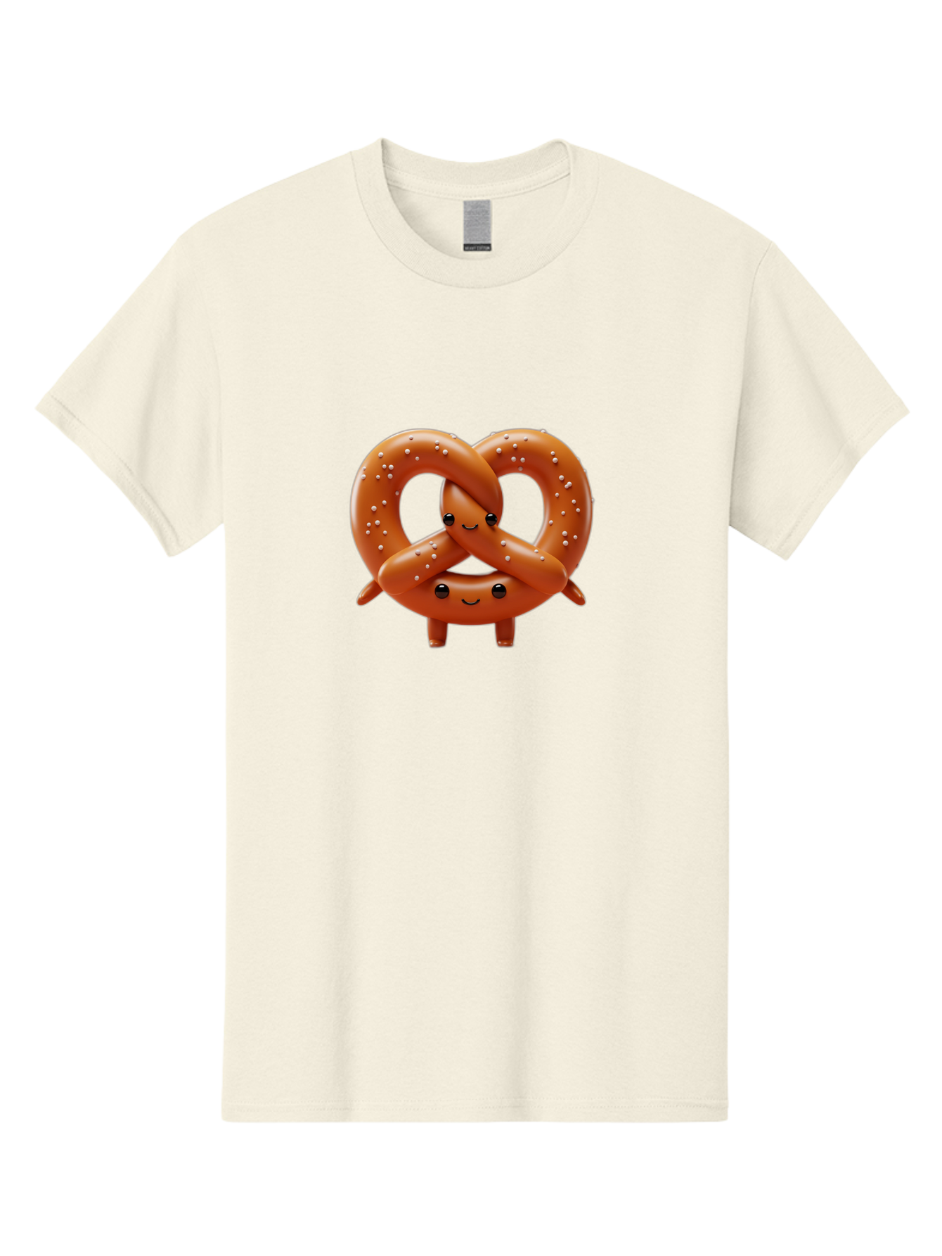 Pretzel-Friends Men'S Graphic Tee, 100% Cotton, Comfortable Casual Summer Wear, Machine Washable, Cute Cartoon Pretzels, Hugging Pretzel Friends, Salted Pretzels, Smiling Pretzels, Adorable Pretzel Characters, Pretzel Love, Baked Goods, Bac341 6