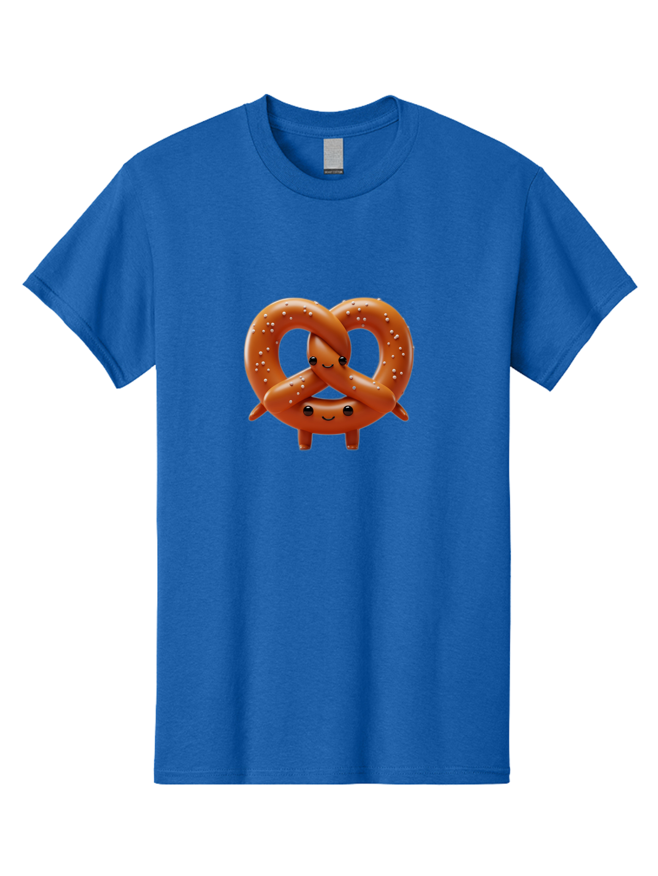 Pretzel-Friends Men'S Graphic Tee, 100% Cotton, Comfortable Casual Summer Wear, Machine Washable, Cute Cartoon Pretzels, Hugging Pretzel Friends, Salted Pretzels, Smiling Pretzels, Adorable Pretzel Characters, Pretzel Love, Baked Goods, Bac341 4