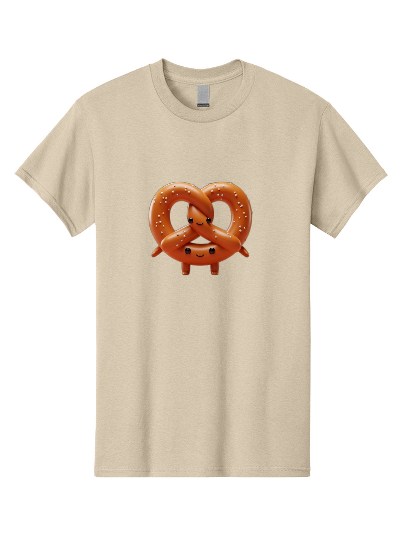 Pretzel-Friends Men'S Graphic Tee, 100% Cotton, Comfortable Casual Summer Wear, Machine Washable, Cute Cartoon Pretzels, Hugging Pretzel Friends, Salted Pretzels, Smiling Pretzels, Adorable Pretzel Characters, Pretzel Love, Baked Goods, Bac341 13