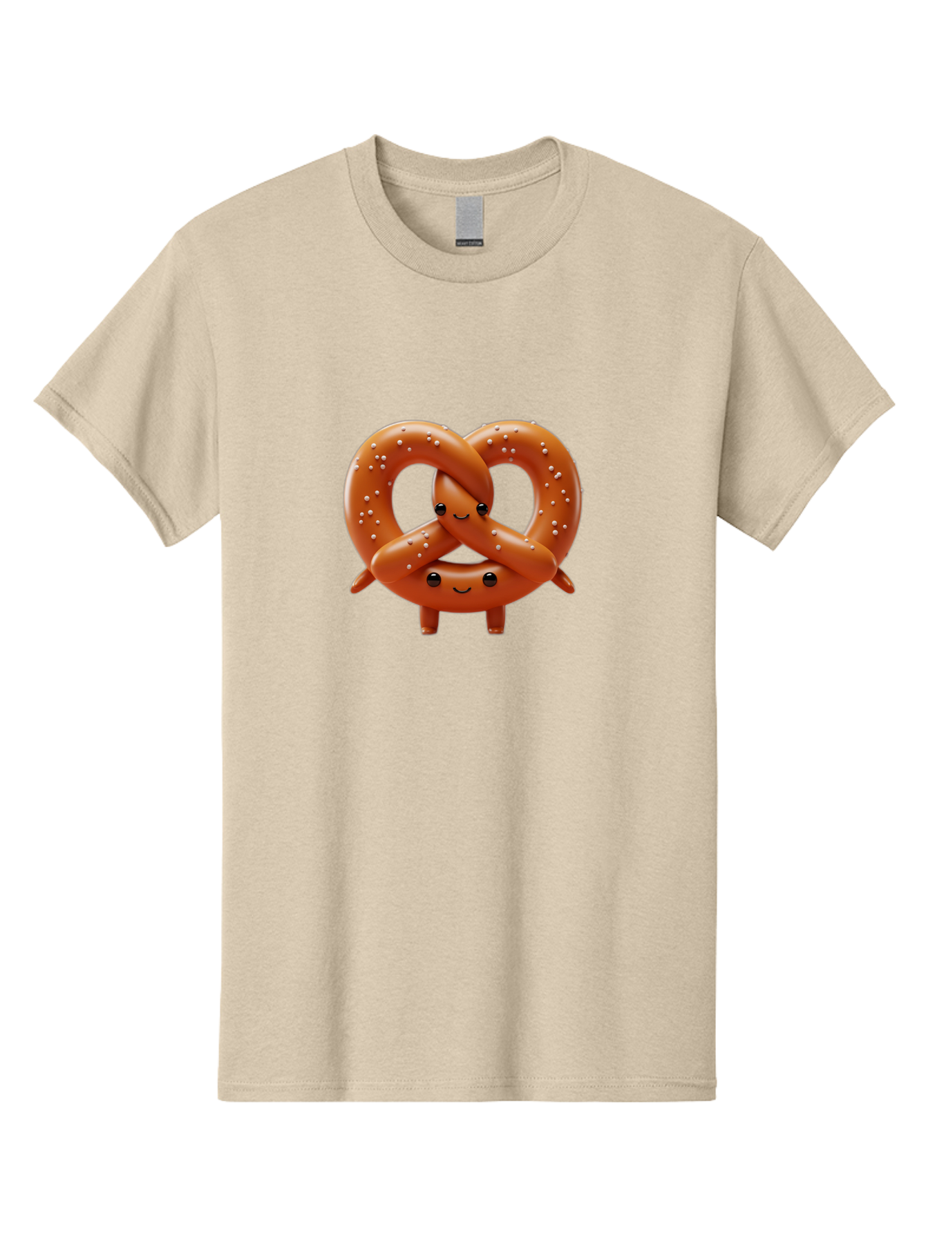 Pretzel-Friends Men'S Graphic Tee, 100% Cotton, Comfortable Casual Summer Wear, Machine Washable, Cute Cartoon Pretzels, Hugging Pretzel Friends, Salted Pretzels, Smiling Pretzels, Adorable Pretzel Characters, Pretzel Love, Baked Goods, Bac341 14