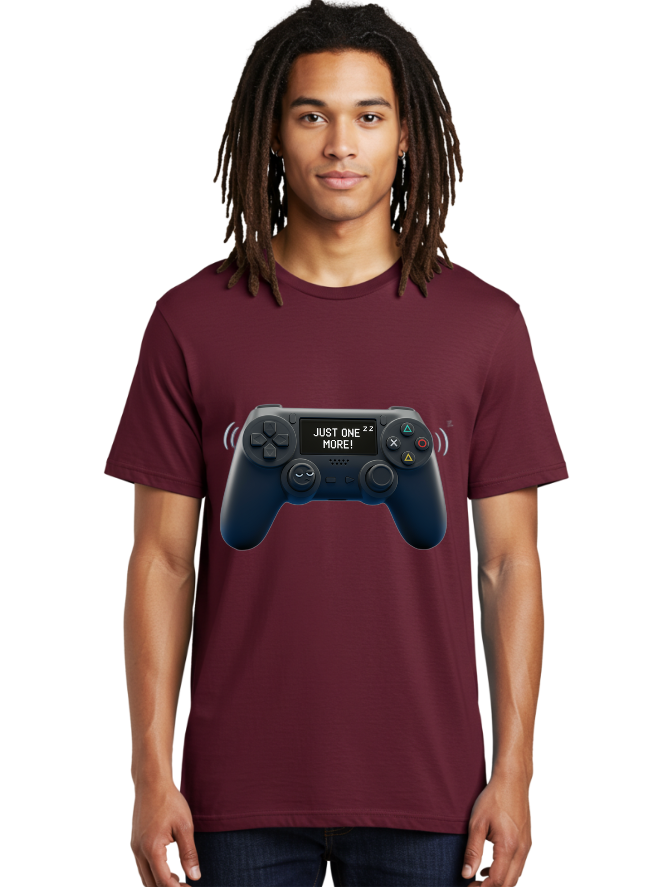 Ps4-Controller Men'S Graphic Tee, 100% Cotton, Comfortable Casual Summer Wear, Machine Washable, Game Controller, Gaming, Video Games, Ps4 Controller, Joystick, Gamepad, Gaming Addiction, Gaming Habit, Just One More, Sleep Deprivation, Bac343 17