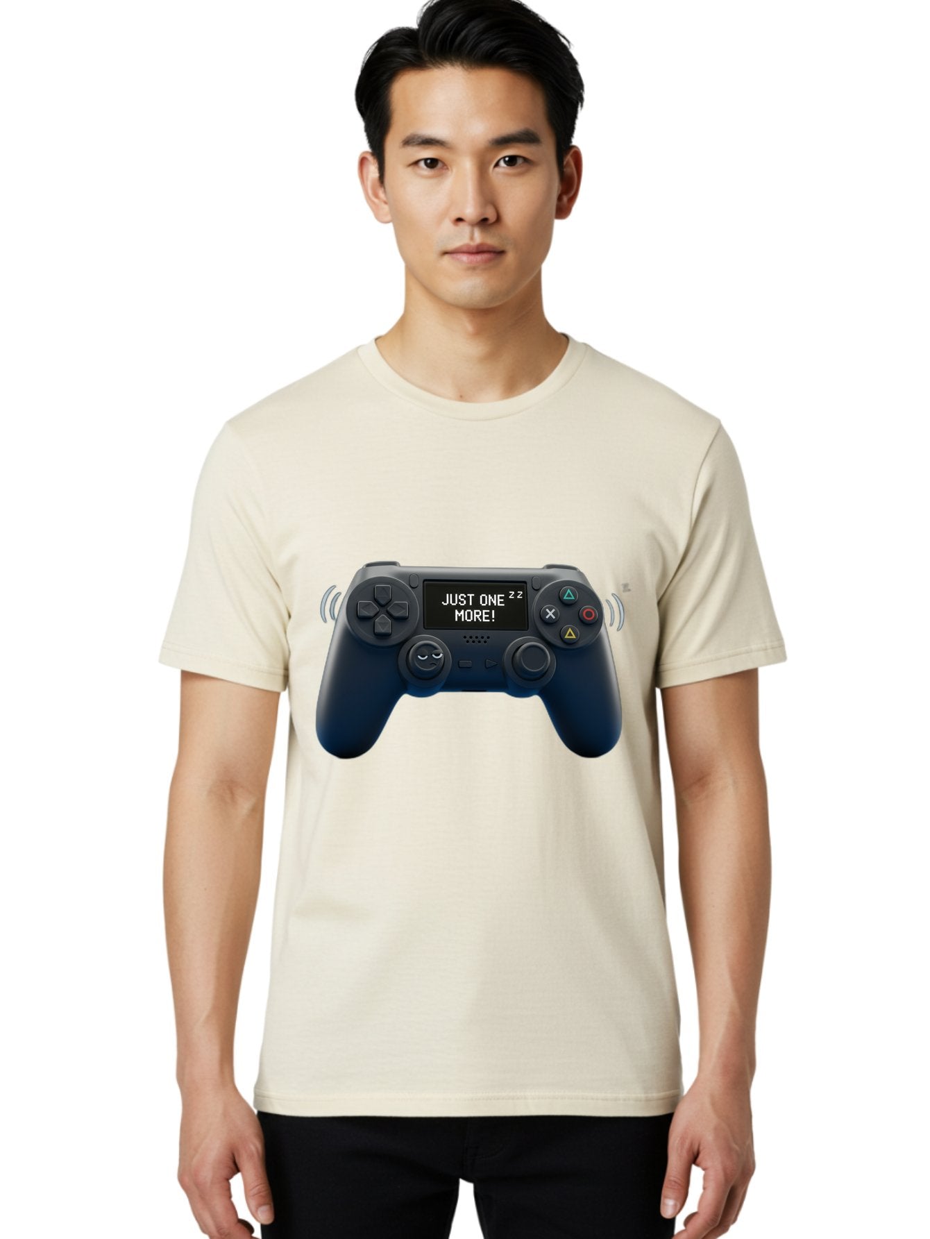 Ps4-Controller Men'S Graphic Tee, 100% Cotton, Comfortable Casual Summer Wear, Machine Washable, Game Controller, Gaming, Video Games, Ps4 Controller, Joystick, Gamepad, Gaming Addiction, Gaming Habit, Just One More, Sleep Deprivation, Bac343 28