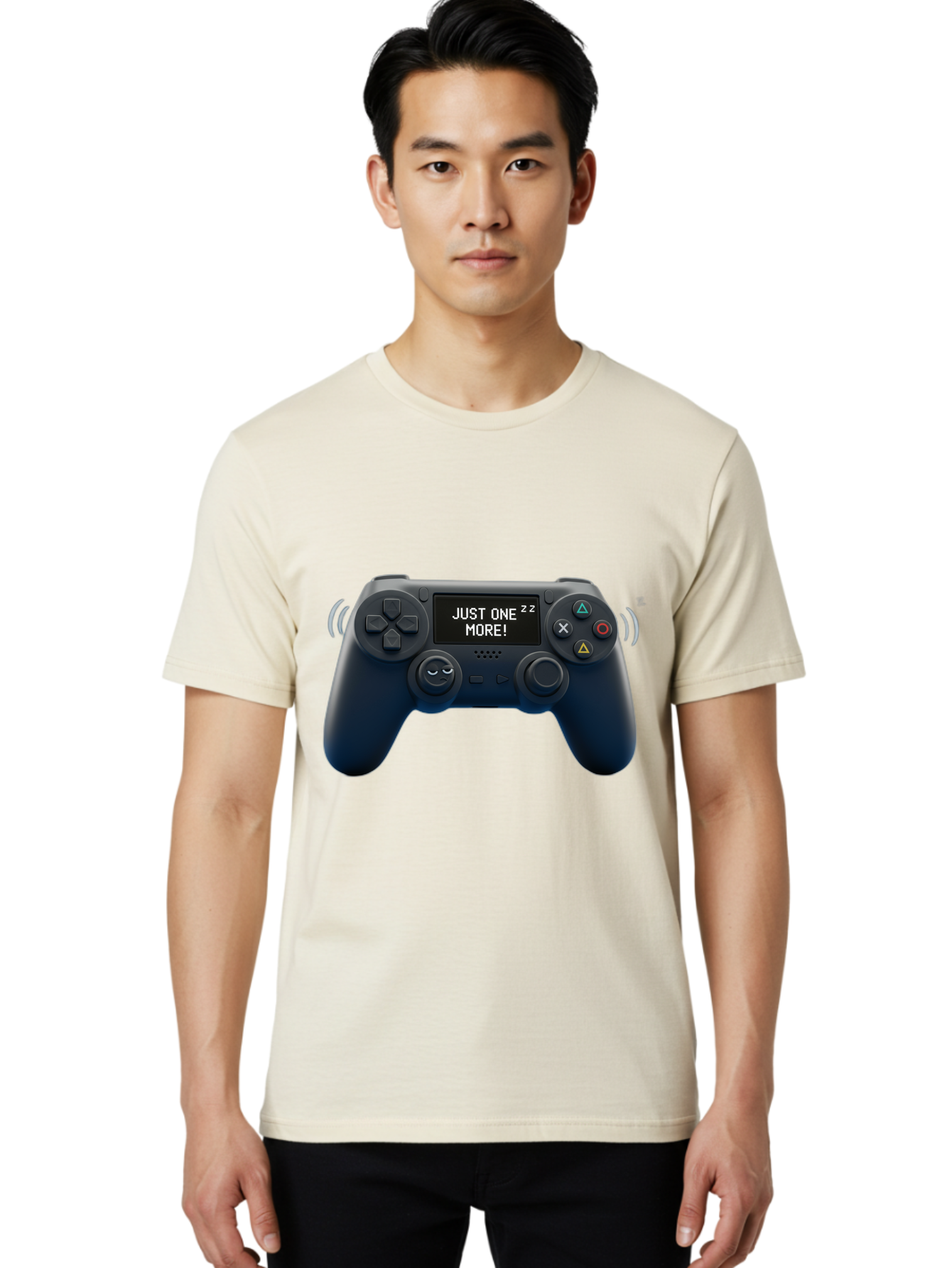 Ps4-Controller Men'S Graphic Tee, 100% Cotton, Comfortable Casual Summer Wear, Machine Washable, Game Controller, Gaming, Video Games, Ps4 Controller, Joystick, Gamepad, Gaming Addiction, Gaming Habit, Just One More, Sleep Deprivation, Bac343 18