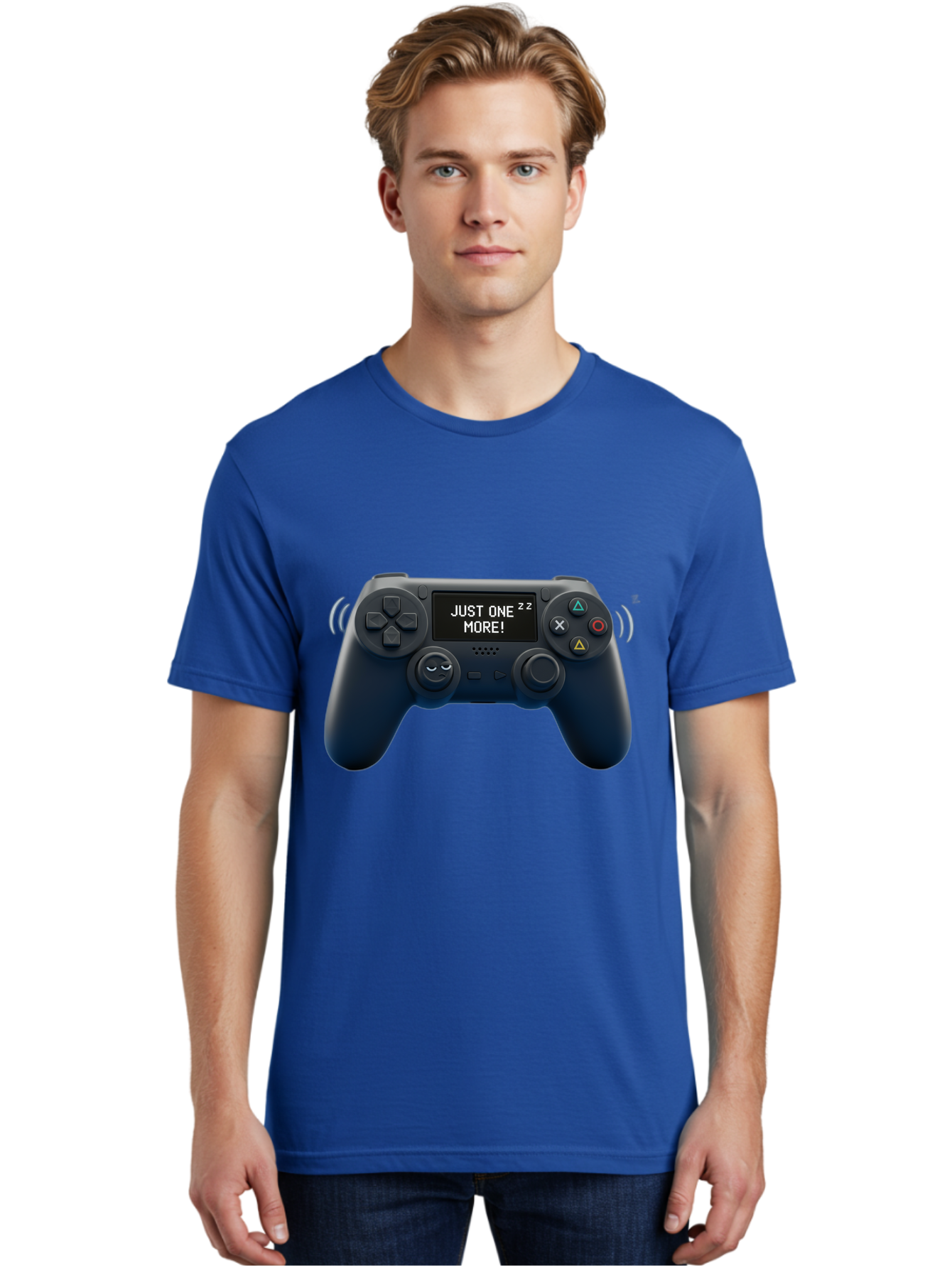 Ps4-Controller Men'S Graphic Tee, 100% Cotton, Comfortable Casual Summer Wear, Machine Washable, Game Controller, Gaming, Video Games, Ps4 Controller, Joystick, Gamepad, Gaming Addiction, Gaming Habit, Just One More, Sleep Deprivation, Bac343 26