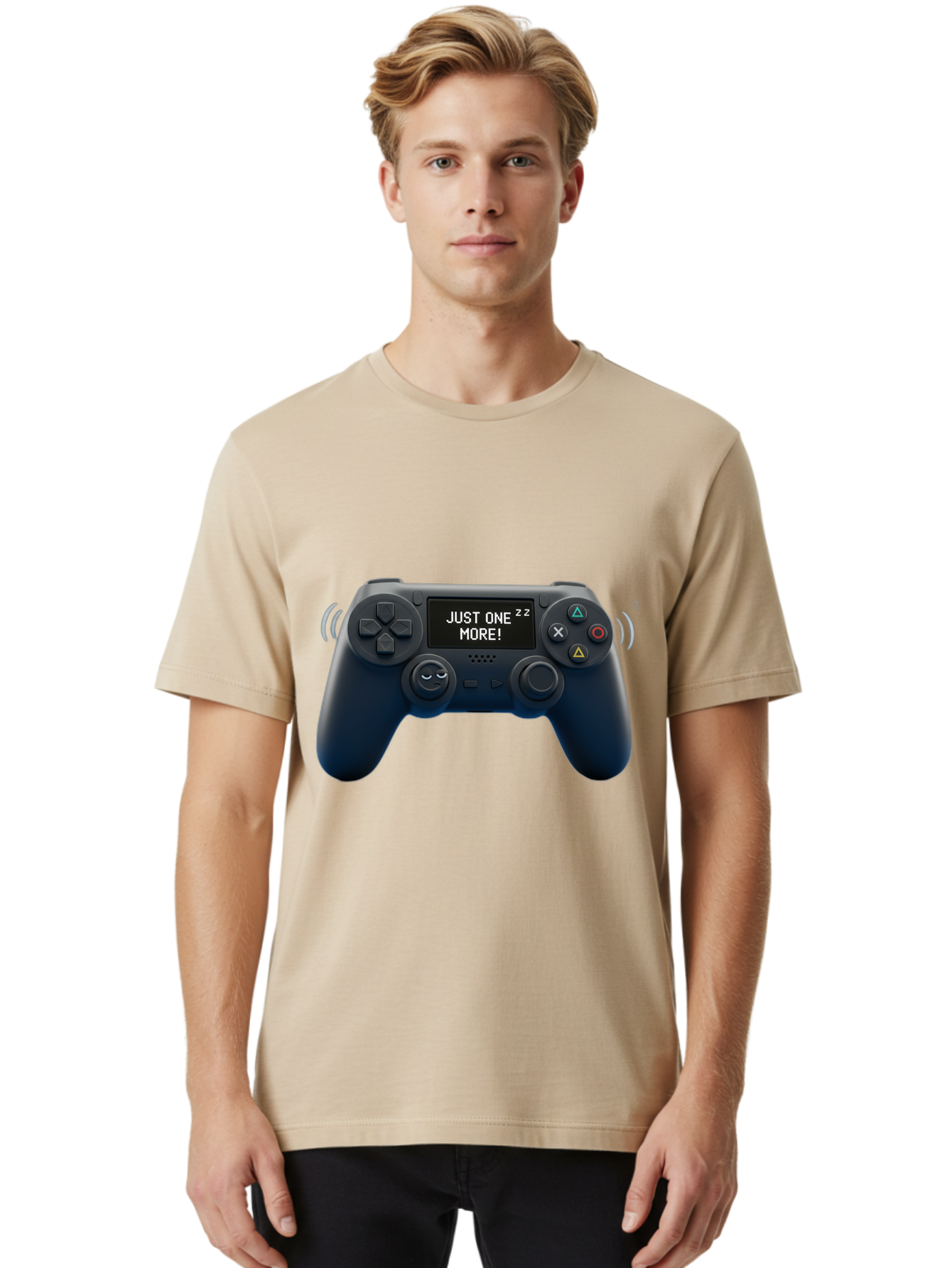 Ps4-Controller Men'S Graphic Tee, 100% Cotton, Comfortable Casual Summer Wear, Machine Washable, Game Controller, Gaming, Video Games, Ps4 Controller, Joystick, Gamepad, Gaming Addiction, Gaming Habit, Just One More, Sleep Deprivation, Bac343 27