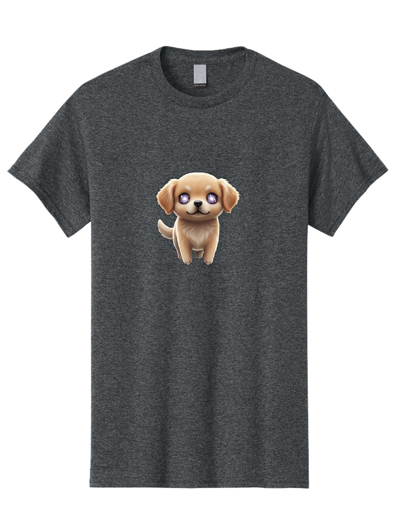 Puppy-1 Men'S Graphic Tee, 100% Cotton, Comfortable Casual Summer Wear, Machine Washable, Adorable Puppy, Cartoon Dog, Playful Animal, Fluffy Puppy, Sparkly Eyes, Happy Face, Furry Friend, Loyal Companion, Cute Canine, Digital Art Bac345 13