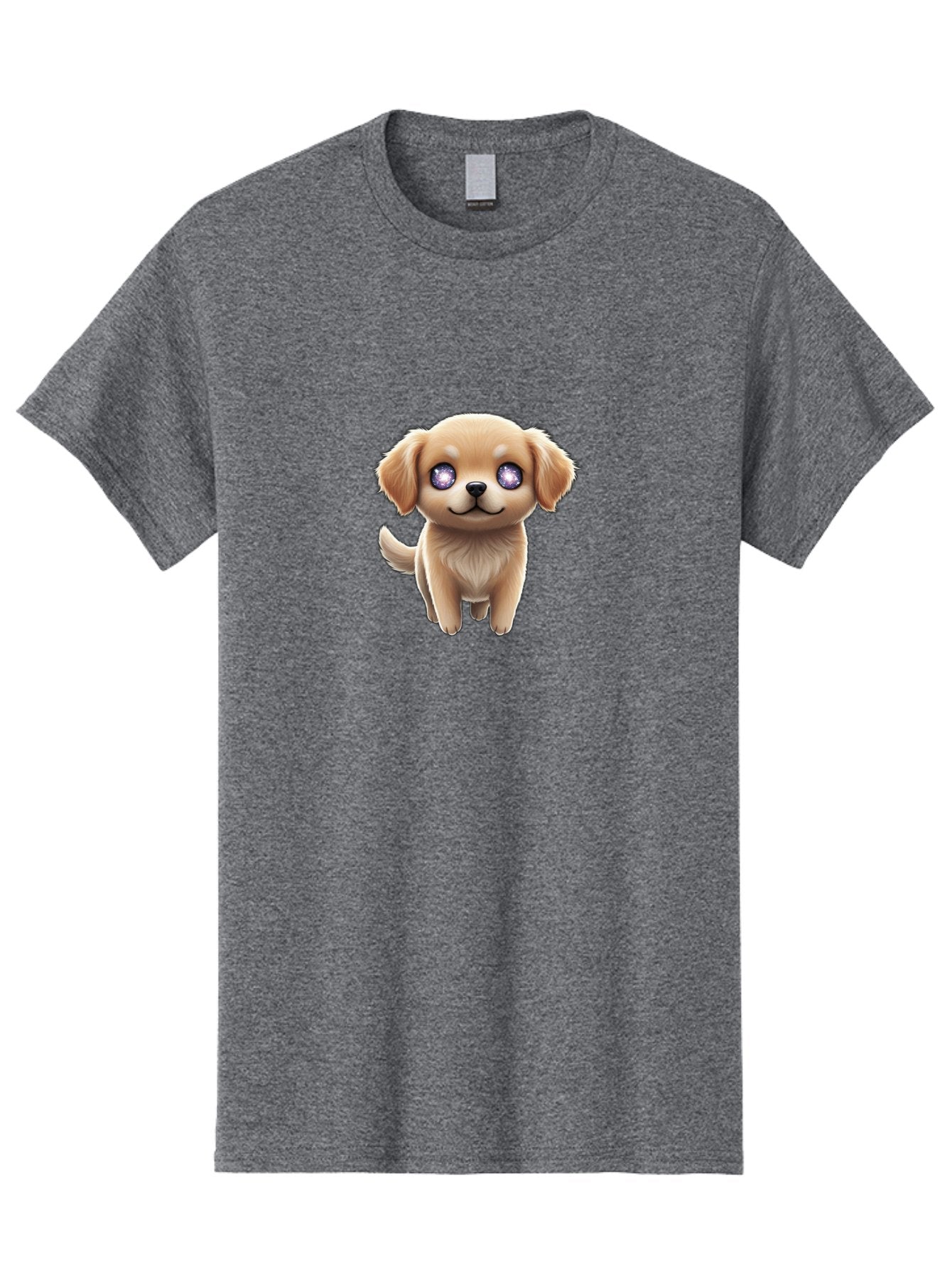 Puppy-1 Men'S Graphic Tee, 100% Cotton, Comfortable Casual Summer Wear, Machine Washable, Adorable Puppy, Cartoon Dog, Playful Animal, Fluffy Puppy, Sparkly Eyes, Happy Face, Furry Friend, Loyal Companion, Cute Canine, Digital Art Bac345 3