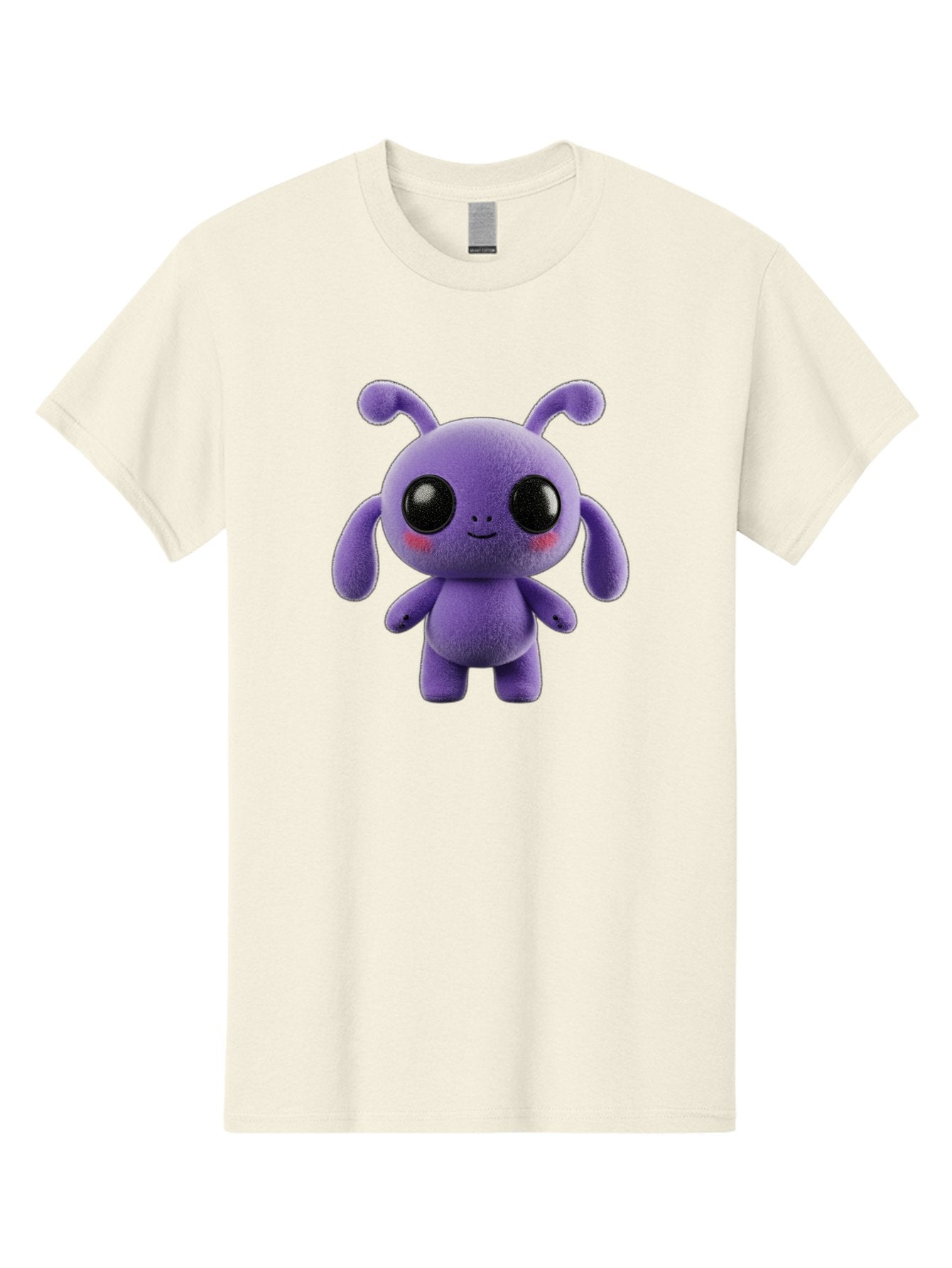 Purple-Alien Men'S Graphic Tee, 100% Cotton, Comfortable Casual Summer Wear, Machine Washable, Cute Alien Character, Soft Plush Toy, Purple Creature, Big Black Eyes, Smiling Face, Fluffy Texture, Whimsical Design, Adorable Illustration, Bac355 4