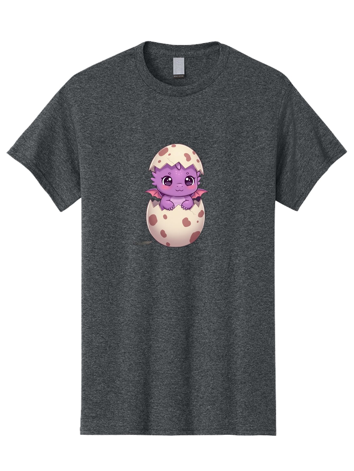 Purple-Dragon-Hatching Men'S Graphic Tee, 100% Cotton, Comfortable Casual Summer Wear, Machine Washable, Cute Dragon Hatching, Adorable Creature, Fantasy Art, Purple Dragon, Eggshell, Cartoon Character, Nursery Decor, Baby Dragon, Bac356 6