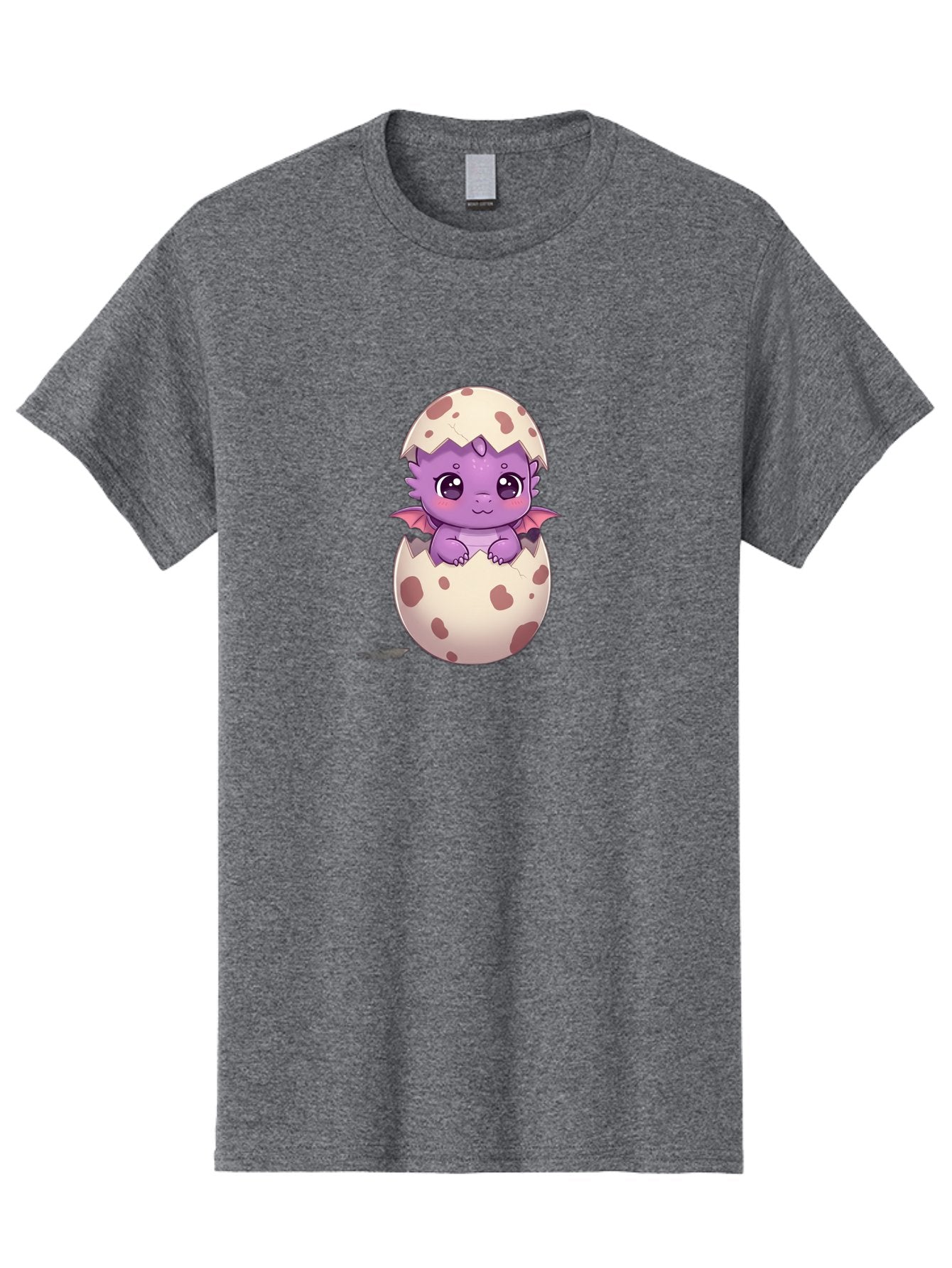 Purple-Dragon-Hatching Men'S Graphic Tee, 100% Cotton, Comfortable Casual Summer Wear, Machine Washable, Cute Dragon Hatching, Adorable Creature, Fantasy Art, Purple Dragon, Eggshell, Cartoon Character, Nursery Decor, Baby Dragon, Bac356 10