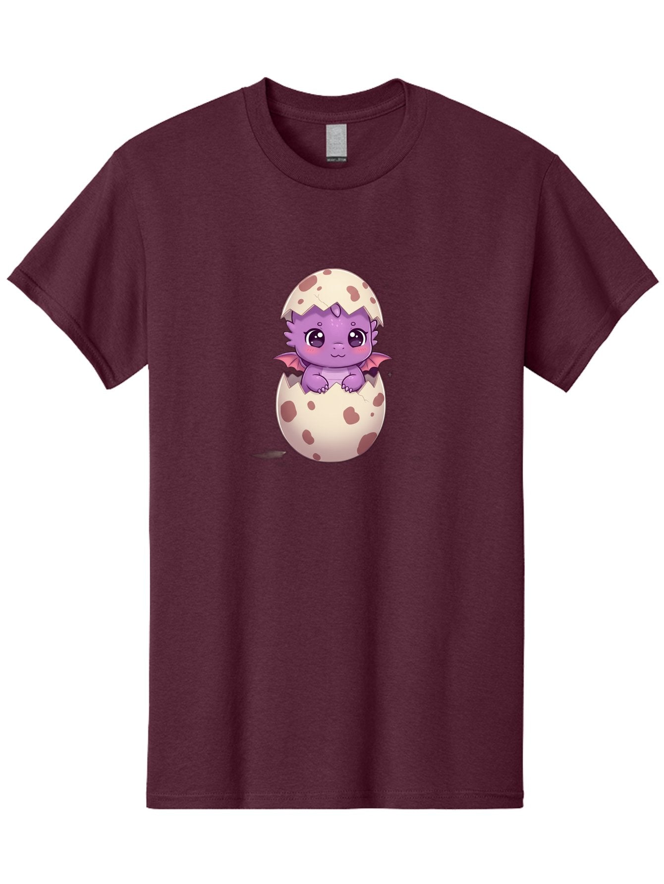 Purple-Dragon-Hatching Men'S Graphic Tee, 100% Cotton, Comfortable Casual Summer Wear, Machine Washable, Cute Dragon Hatching, Adorable Creature, Fantasy Art, Purple Dragon, Eggshell, Cartoon Character, Nursery Decor, Baby Dragon, Bac356 3