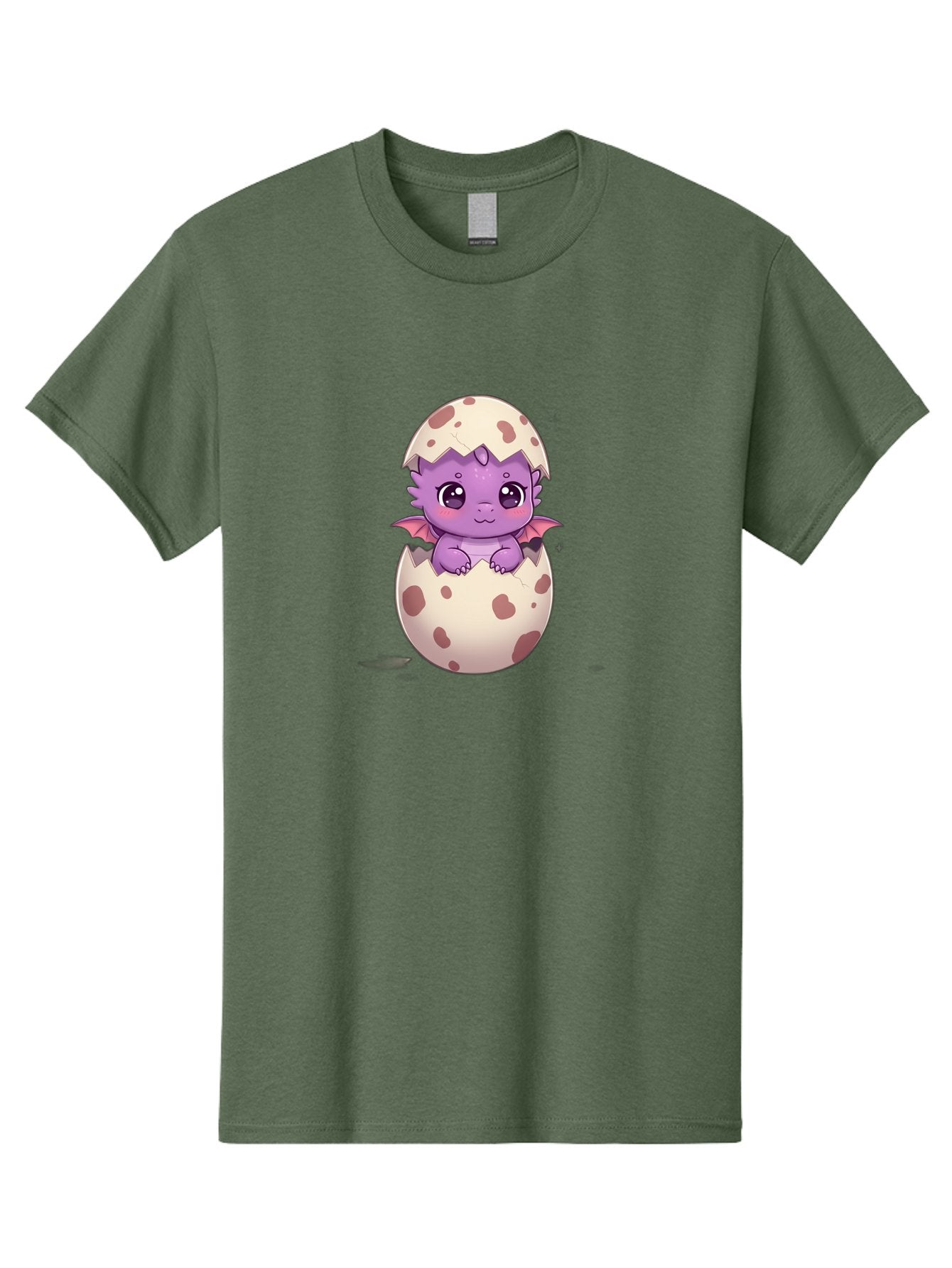 Purple-Dragon-Hatching Men'S Graphic Tee, 100% Cotton, Comfortable Casual Summer Wear, Machine Washable, Cute Dragon Hatching, Adorable Creature, Fantasy Art, Purple Dragon, Eggshell, Cartoon Character, Nursery Decor, Baby Dragon, Bac356 4