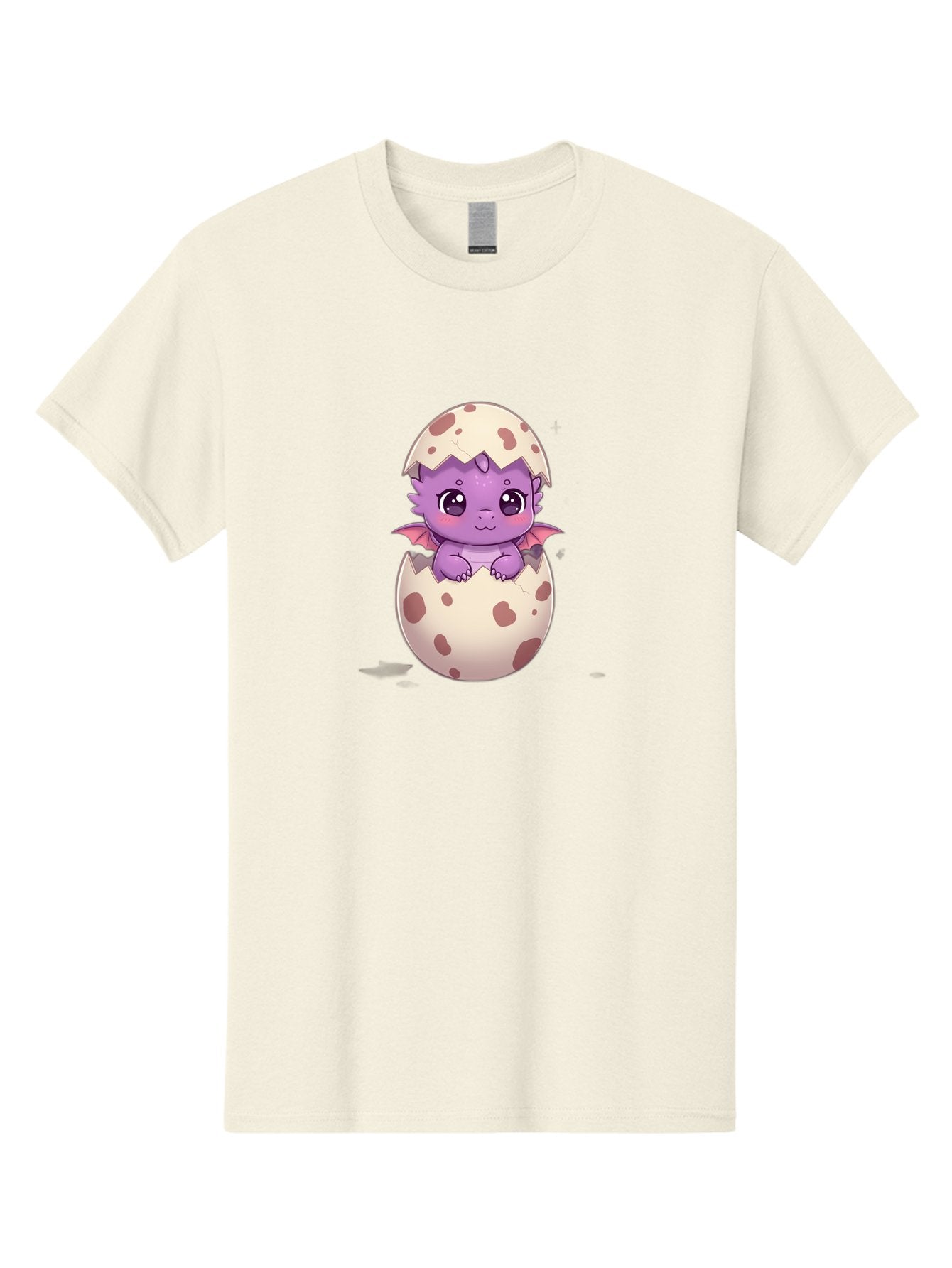 Purple-Dragon-Hatching Men'S Graphic Tee, 100% Cotton, Comfortable Casual Summer Wear, Machine Washable, Cute Dragon Hatching, Adorable Creature, Fantasy Art, Purple Dragon, Eggshell, Cartoon Character, Nursery Decor, Baby Dragon, Bac356 5