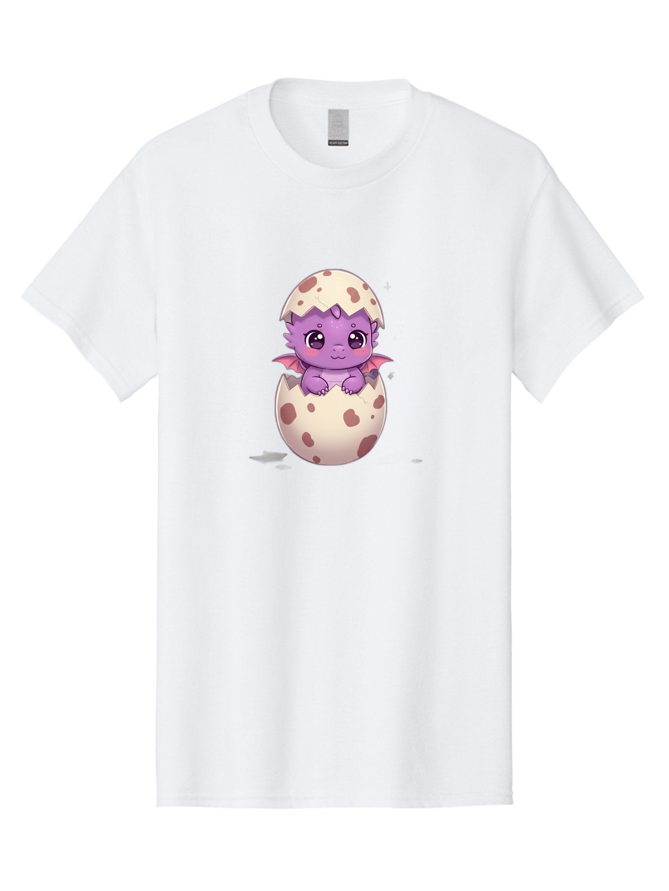 Purple-Dragon-Hatching Men'S Graphic Tee, 100% Cotton, Comfortable Casual Summer Wear, Machine Washable, Cute Dragon Hatching, Adorable Creature, Fantasy Art, Purple Dragon, Eggshell, Cartoon Character, Nursery Decor, Baby Dragon, Bac356 11