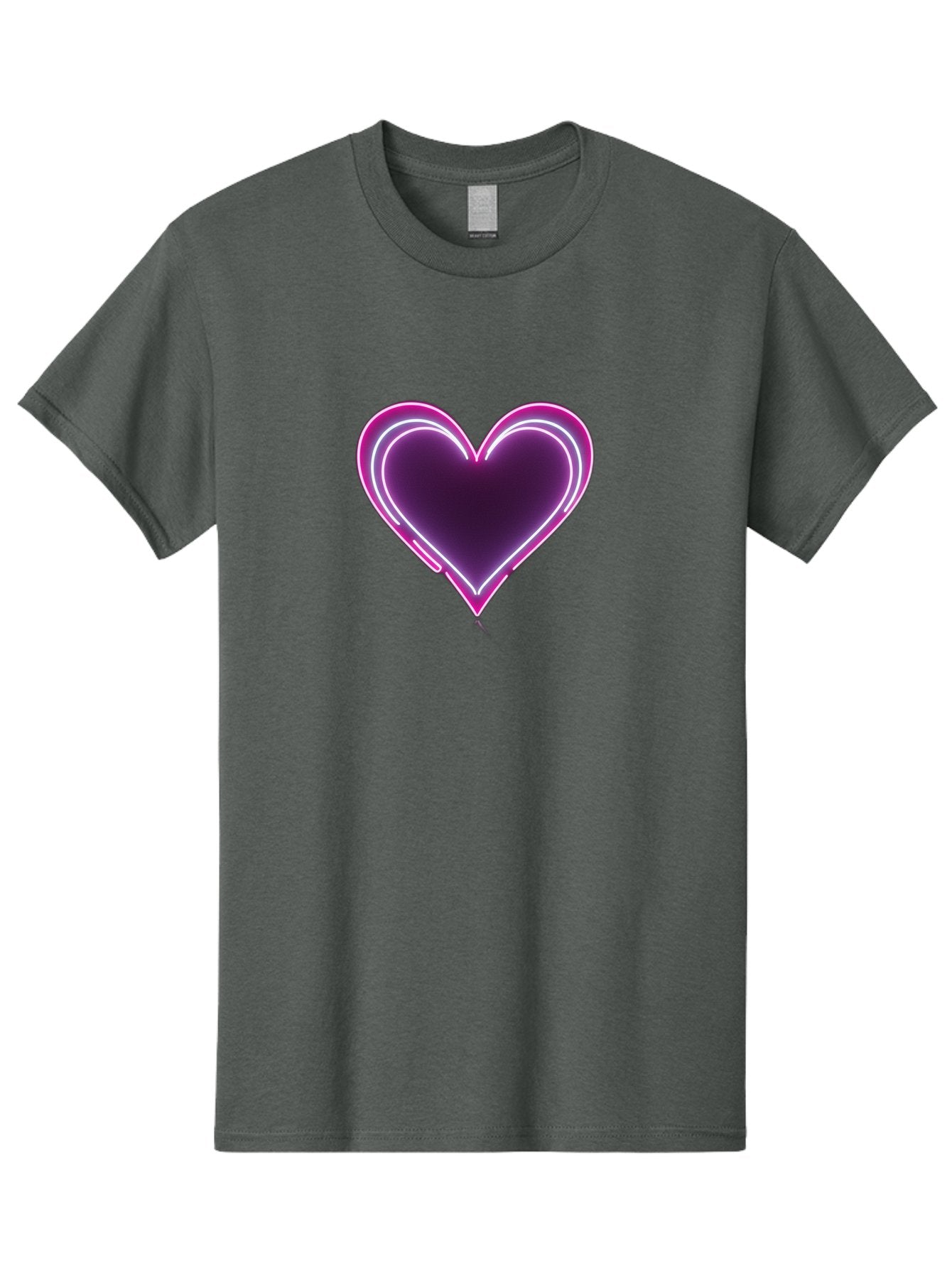 Purple-Heart-Balloon Men'S Graphic Tee, 100% Cotton, Comfortable Casual Summer Wear, Machine Washable, Heart-Shaped Balloon, Purple Balloon, Heart Design, Glowing Heart, Neon Heart, Festive Decoration, Party Decoration, Love Symbol, Bac358