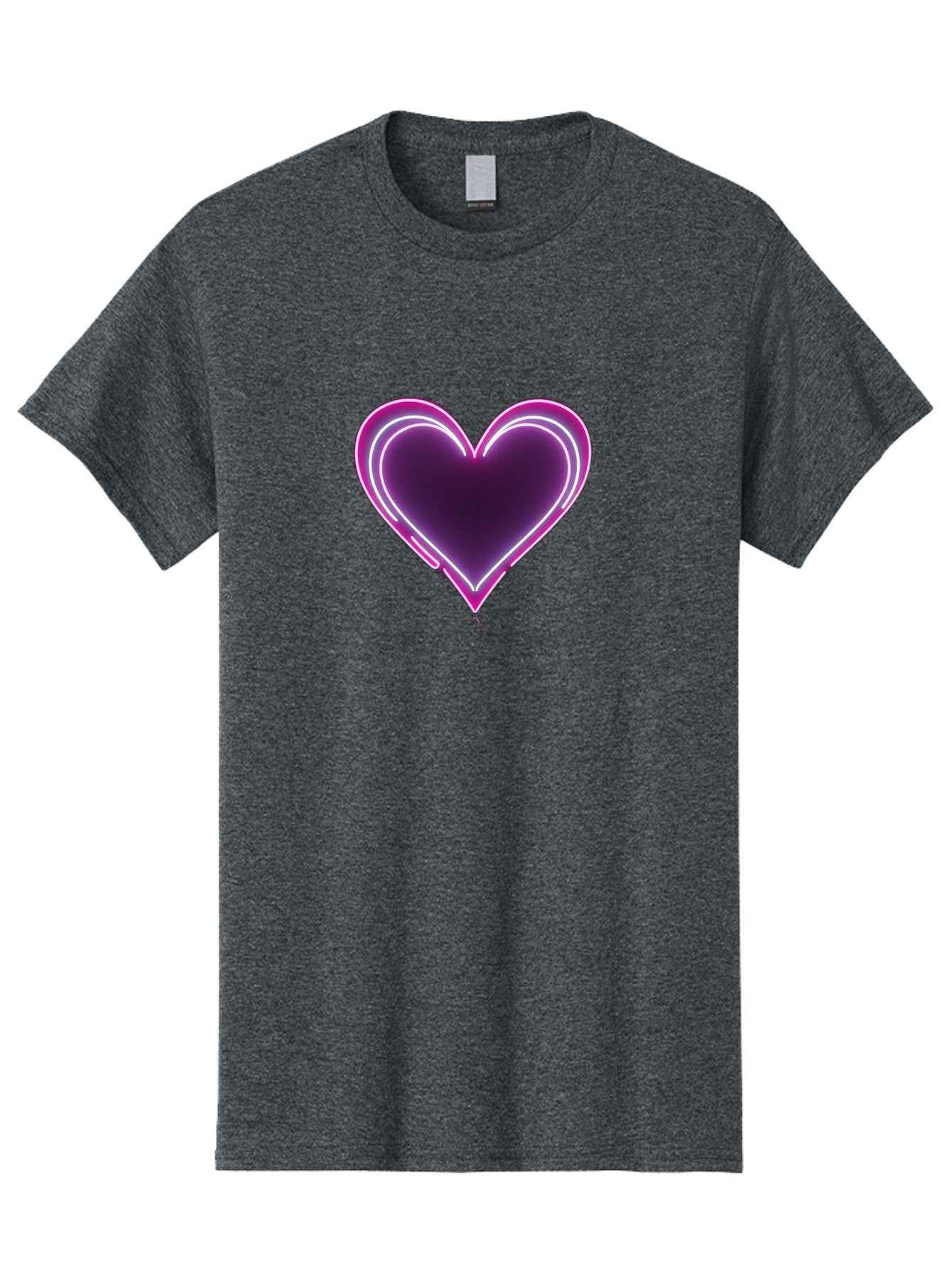 Purple-Heart-Balloon Men'S Graphic Tee, 100% Cotton, Comfortable Casual Summer Wear, Machine Washable, Heart-Shaped Balloon, Purple Balloon, Heart Design, Glowing Heart, Neon Heart, Festive Decoration, Party Decoration, Love Symbol, Bac358 13
